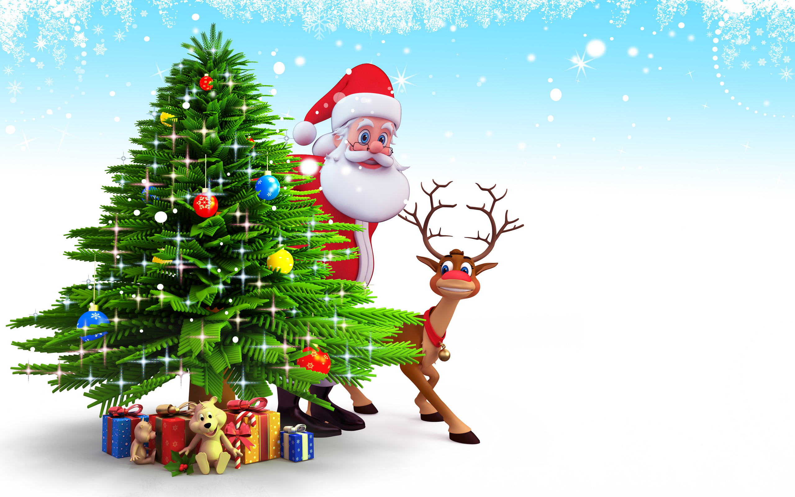 2560x1600 4K Christmas Reindeer Wallpaper High Quality, Desktop