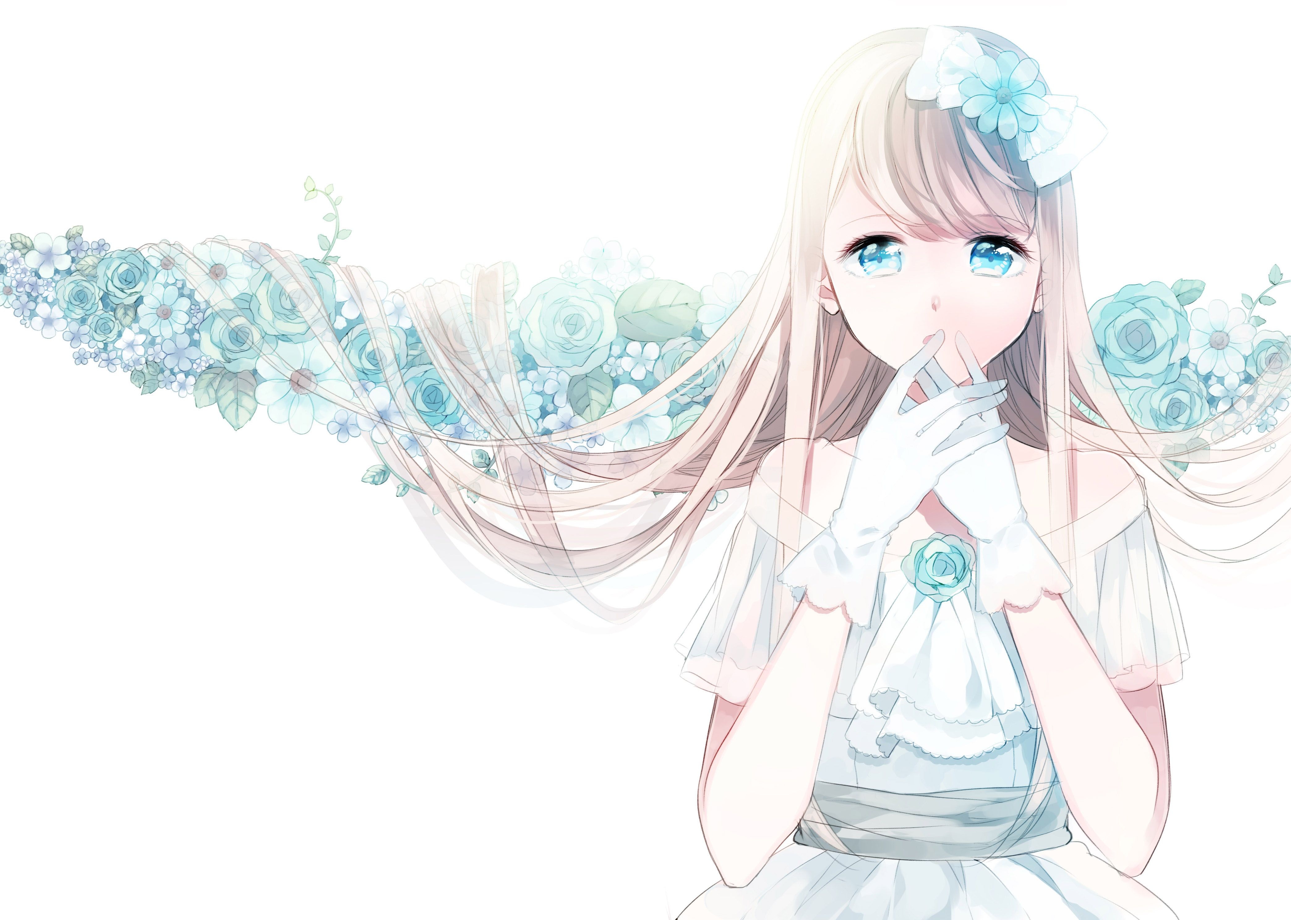 4180x2980 Cute Anime Girl Wallpaper Anime Wallpaper Blue, Desktop