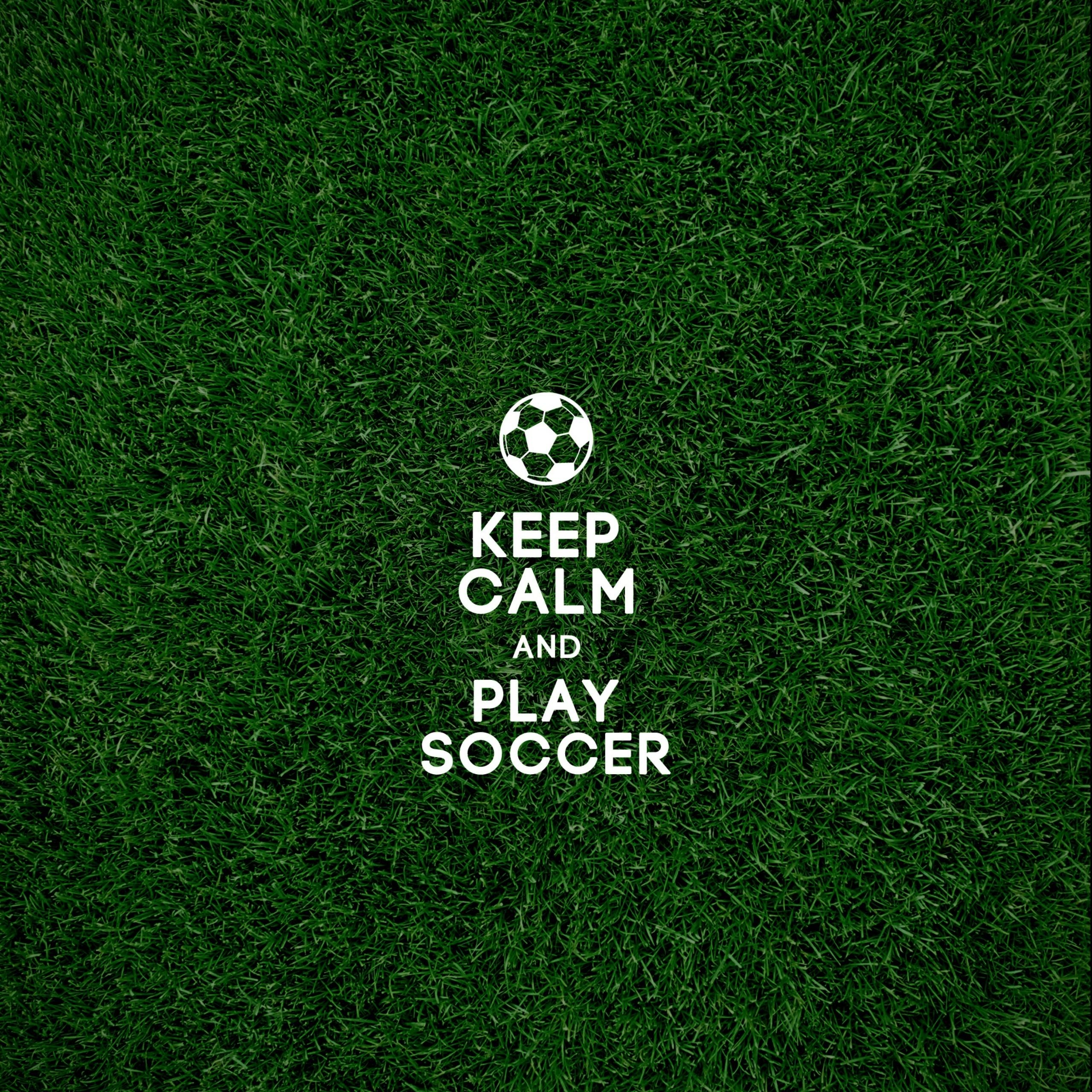 2560x2560 Keep Calm And Play Soccer Soccer Football Sports QHD Wallpaper, Phone