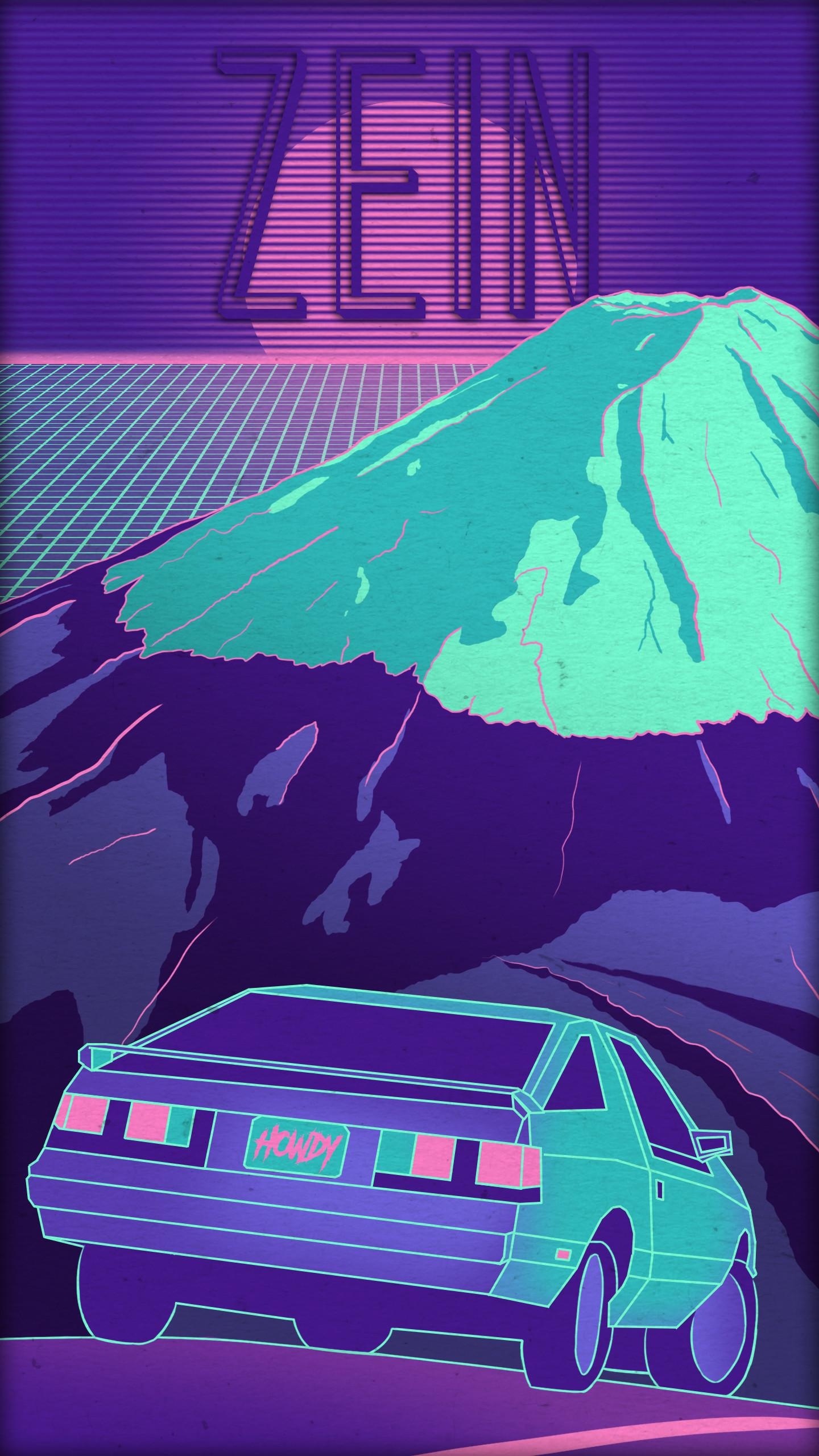 1440x2560 Synthwave Wallpaper, Phone