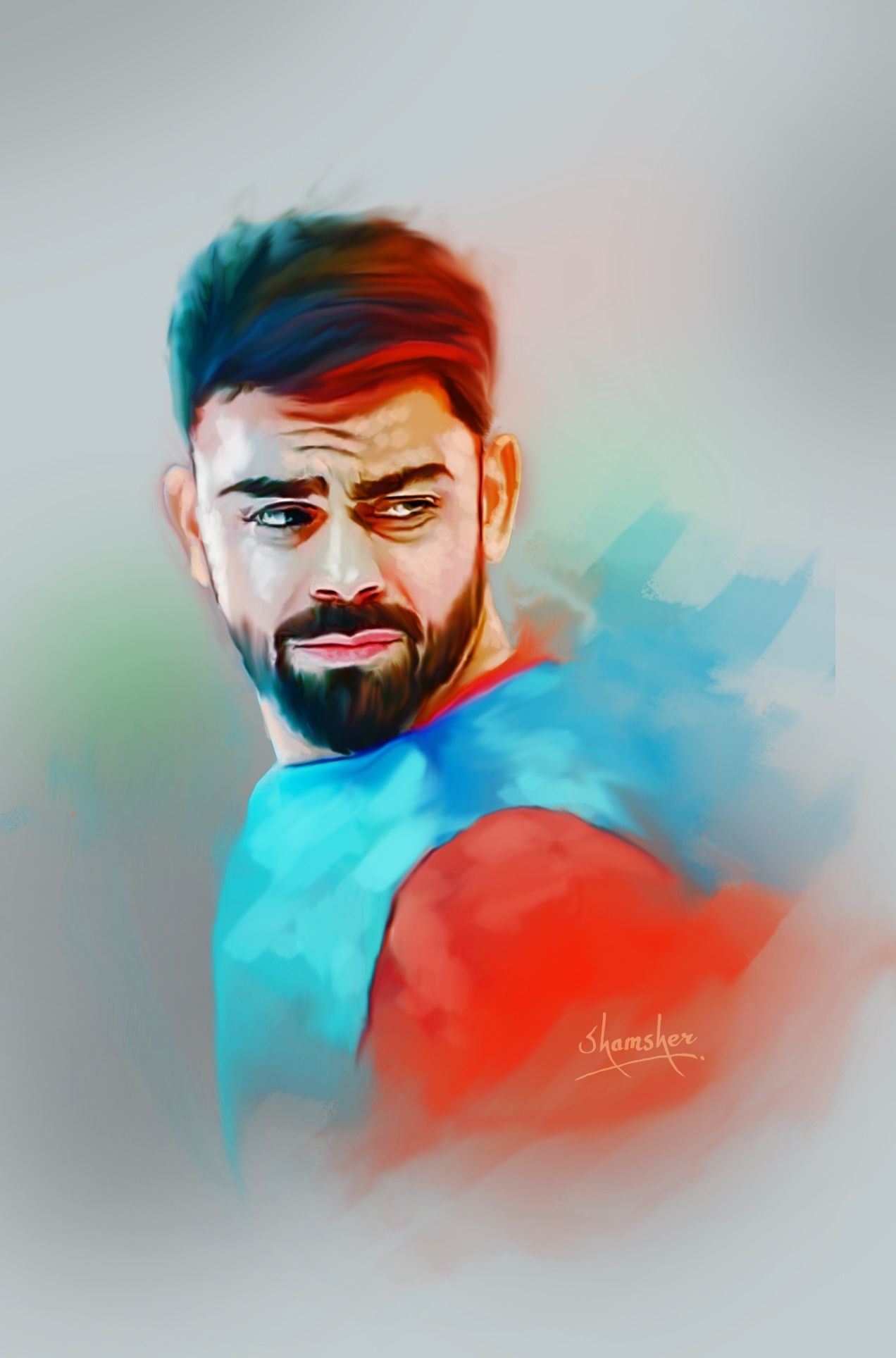 1280x1930 virat kohli. Digital painting photohop, Digital painting portrait, Virat kohli wallpaper, Phone