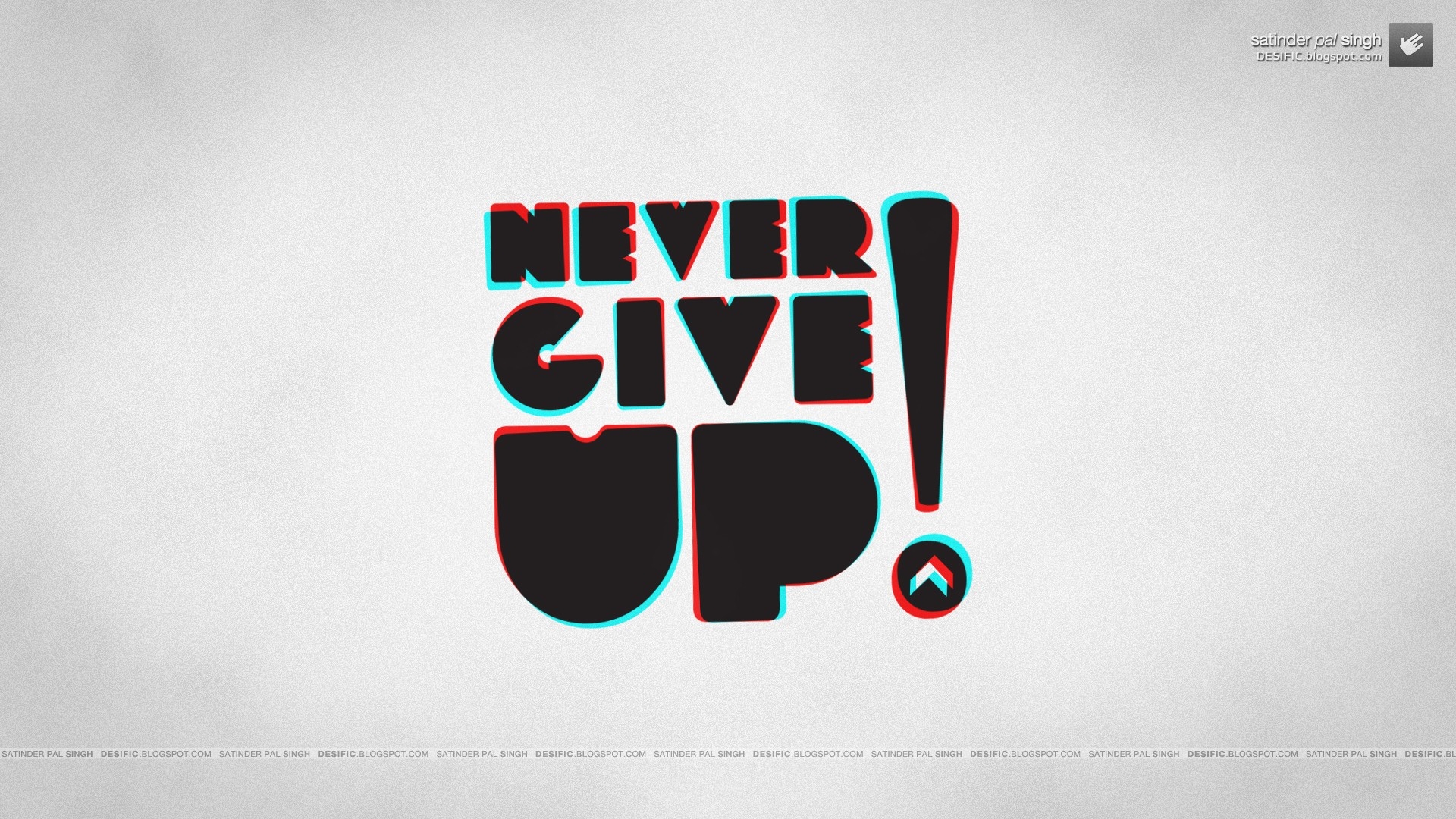 1920x1080 #anaglyph 3D, #Never Give Up!, #motivational, #typography, wallpaper. Mocah HD Wallpaper, Desktop