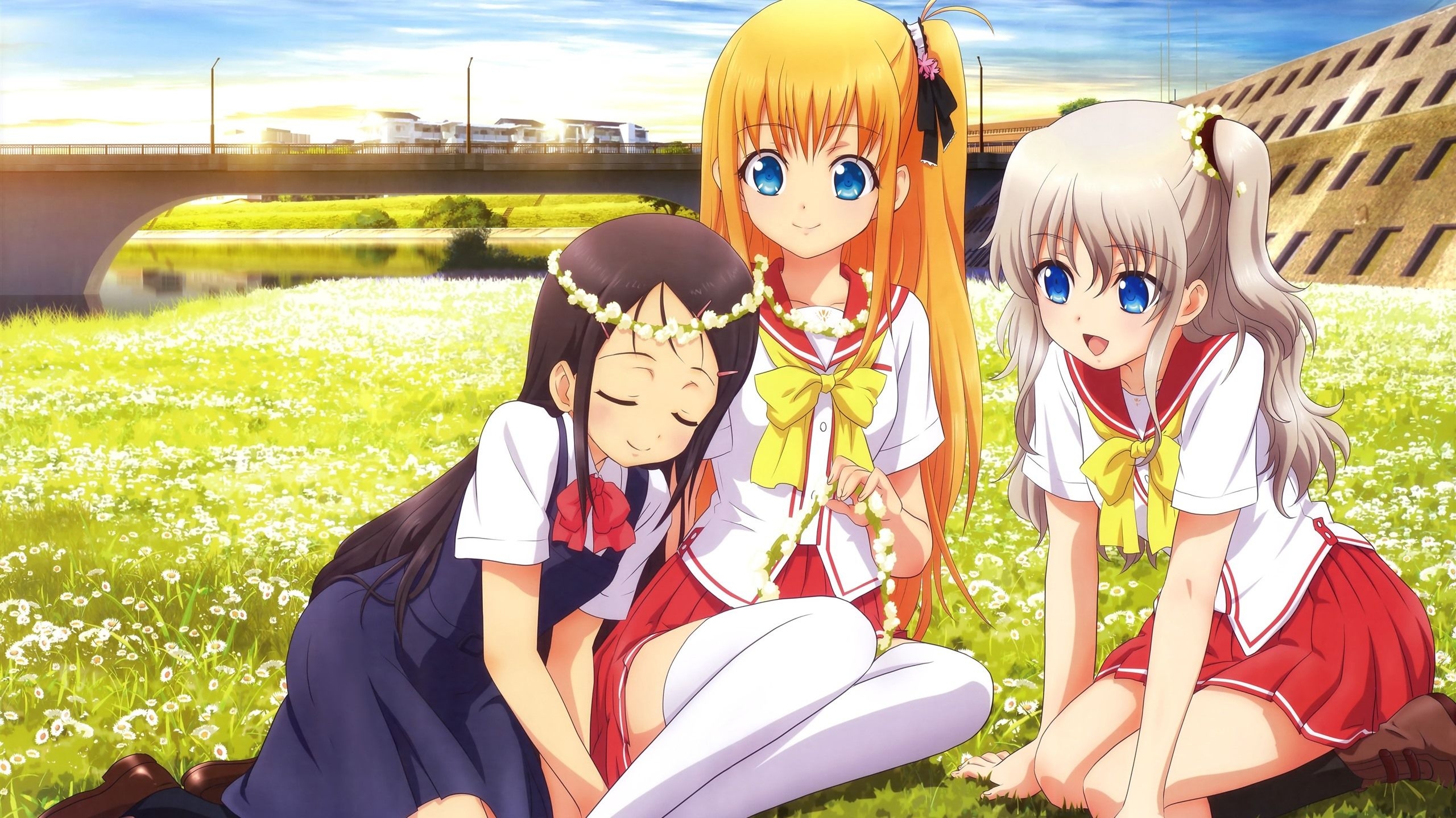 2560x1440 Three Anime Girl Best Friends.teahub.io, Desktop