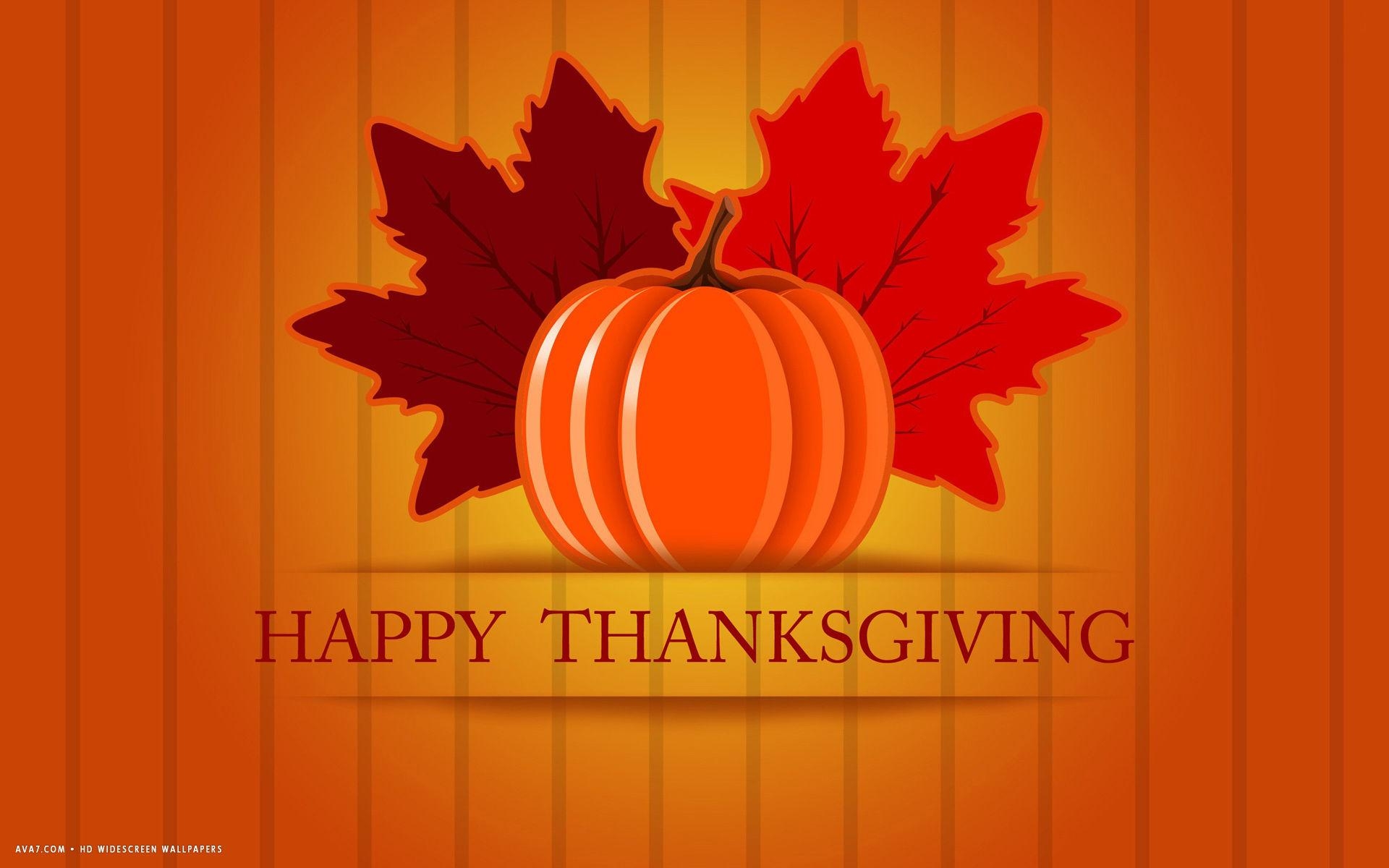 1920x1200 happy thanksgiving orange pumpkin two leaves simple holiday, Desktop