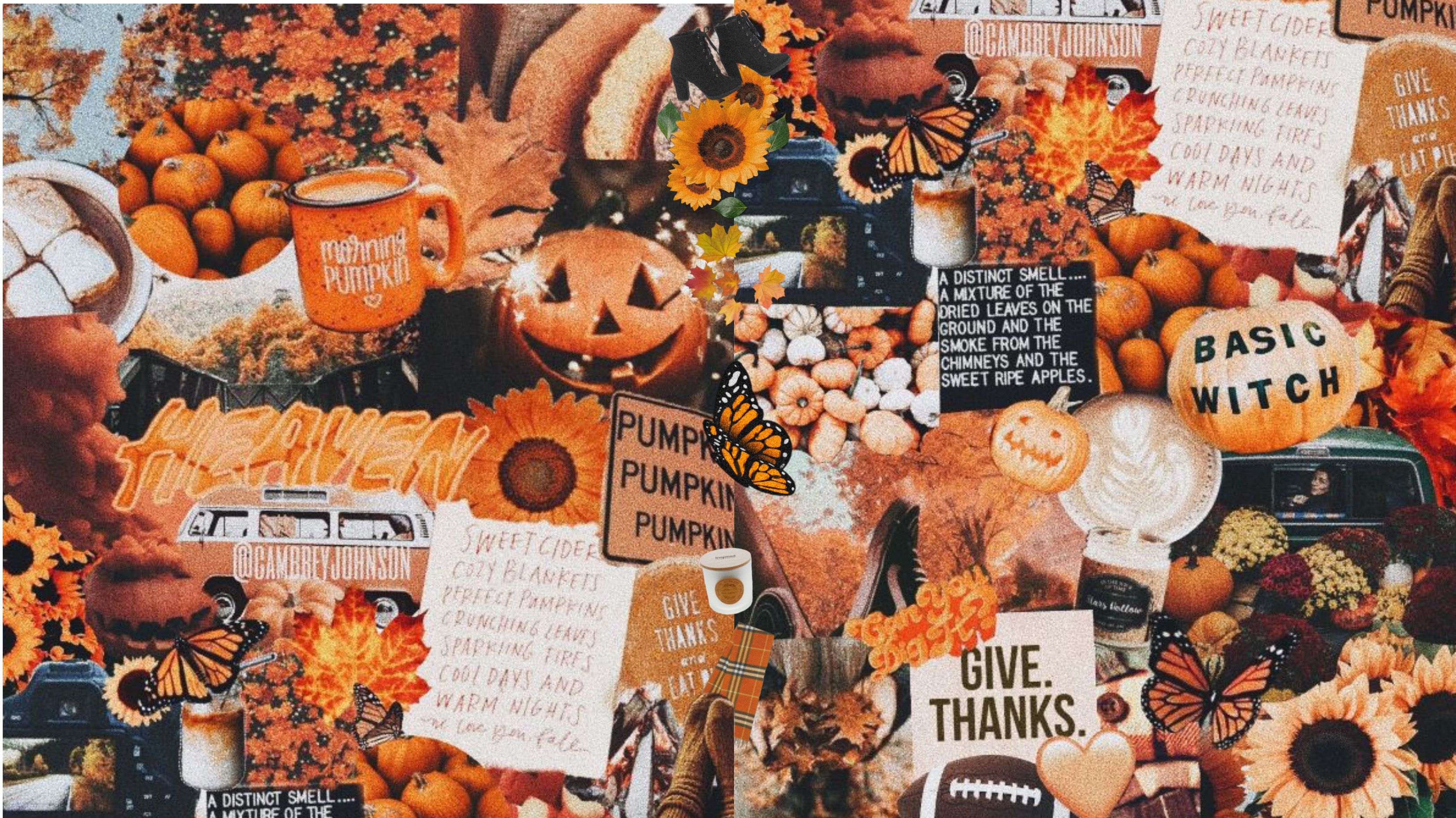 3260x1830 Fall Autumn Aesthetic Collage Dasktop MacBook Wallpaper Background Original From. Halloween Desktop Wallpaper, Cute Fall Wallpaper, Cute Laptop Wallpaper, Desktop