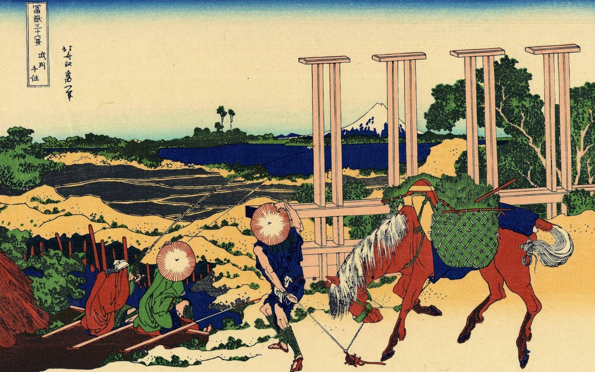 1920x1200 Hokusai Wallpaper, Senju In The Musachi Provimce Katsushika, Desktop