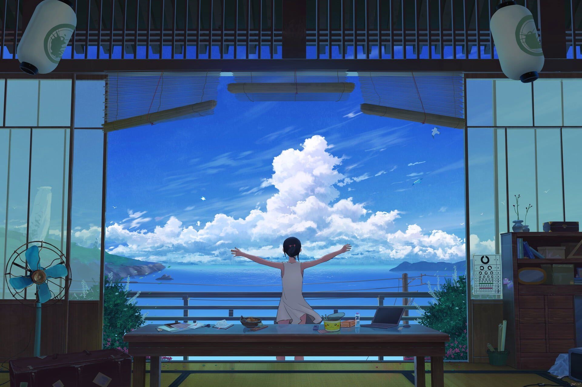 1920x1280 Wallpaper Summer Clouds Lofi Digital Art Artwork • Wallpaper For You HD Wallpaper For Desktop & Mobile, Desktop