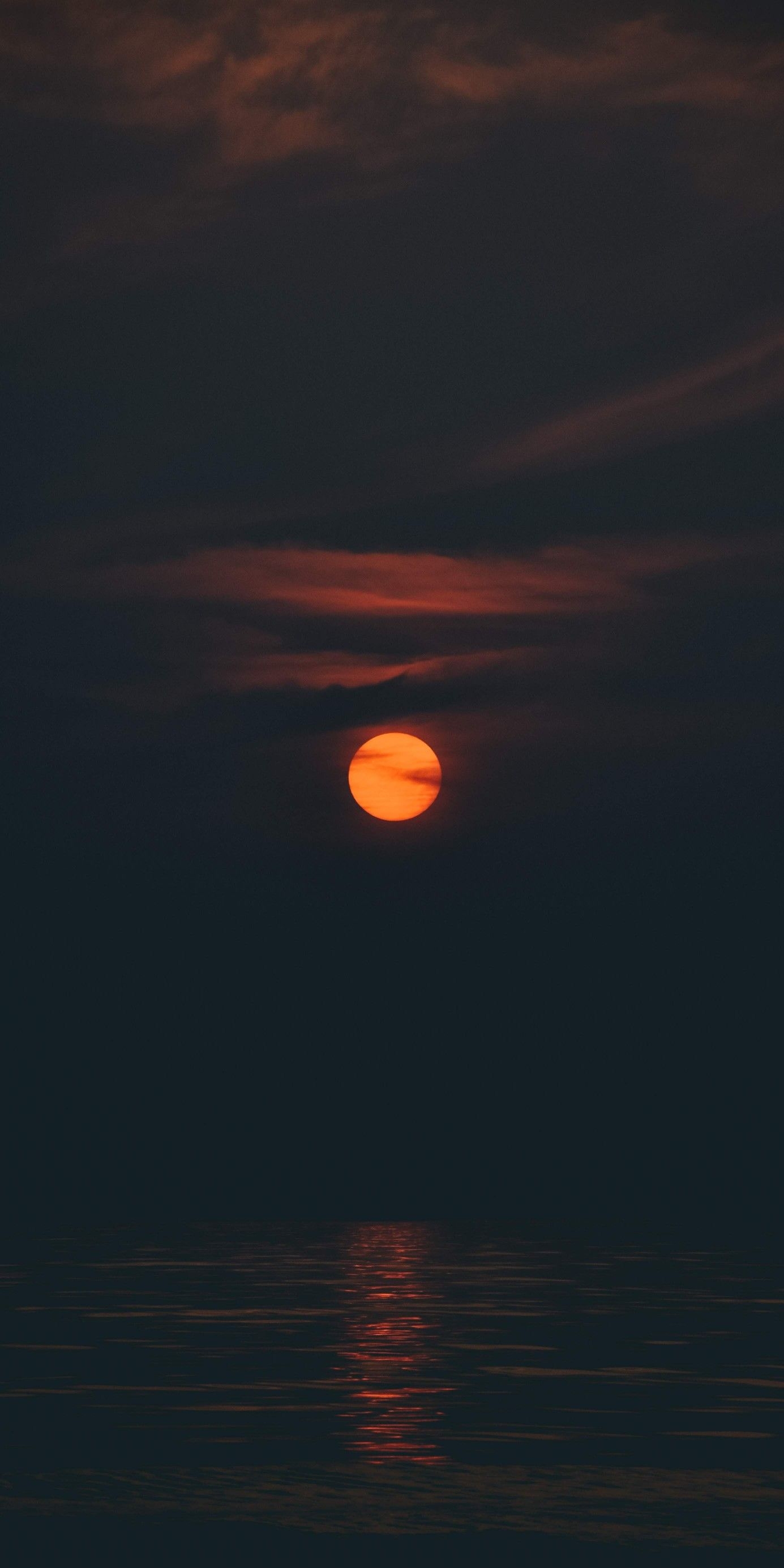 1390x2770 Wallpaper. Night. Sky. Sunset. Dark. Light. Orange, Phone