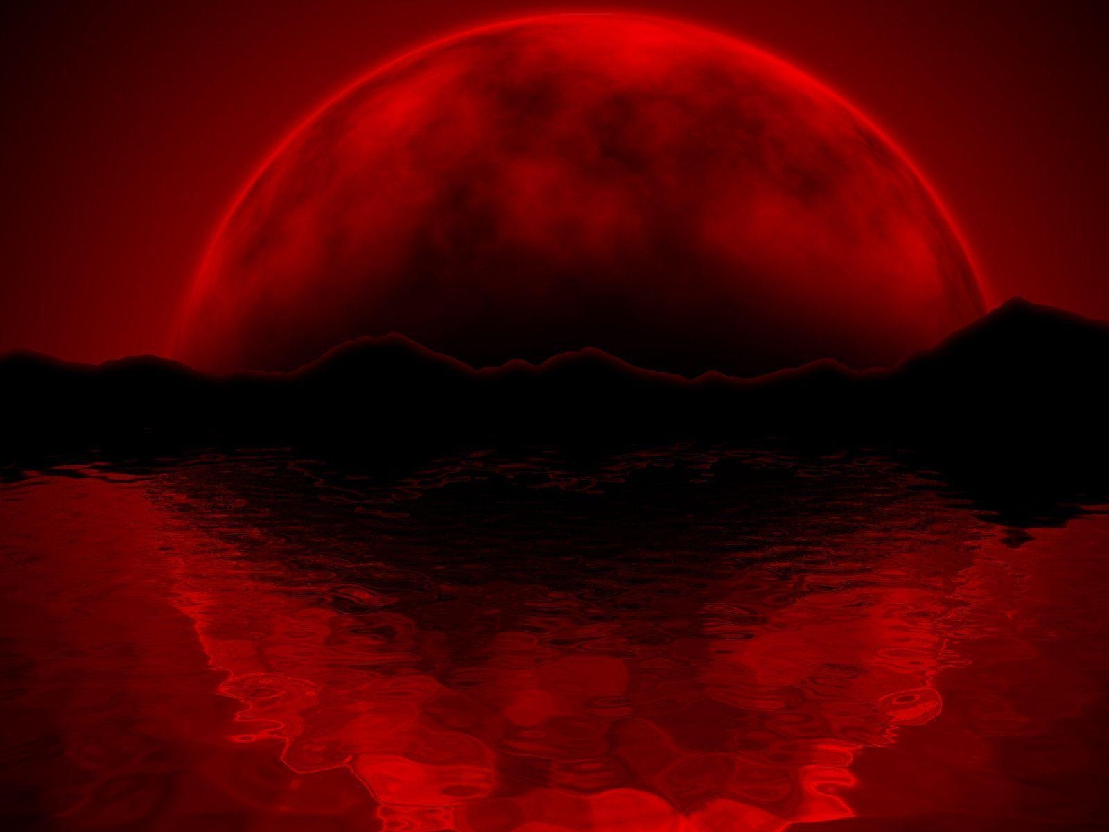 1600x1200 Red Moon Wallpaper, Desktop