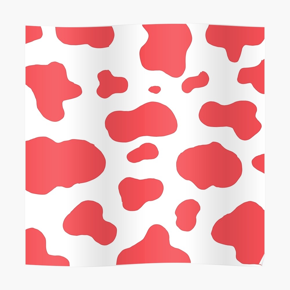 1000x1000 Red Cow Print Sticker, Phone