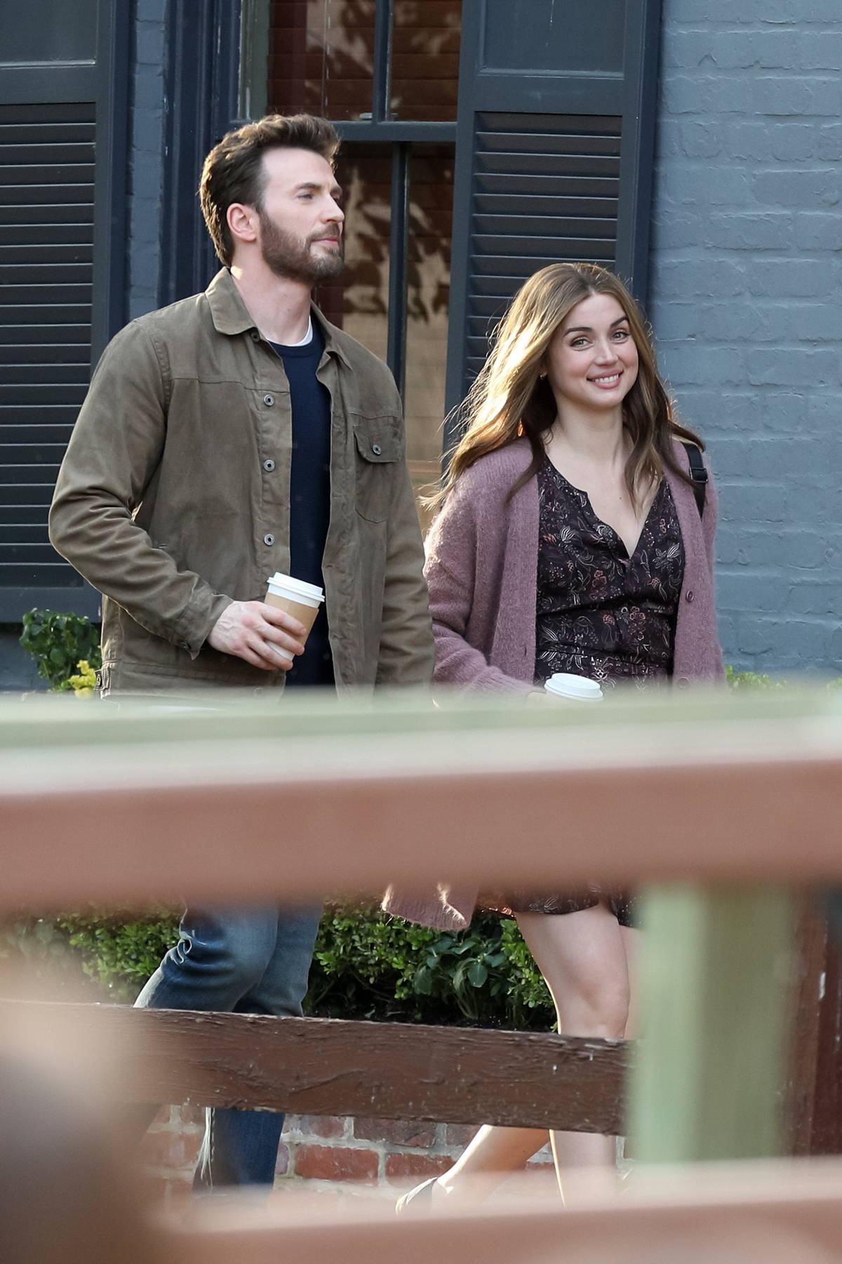 1200x1800 Ana de Armas and Chris Evans are all smile while filming a scene on, Phone