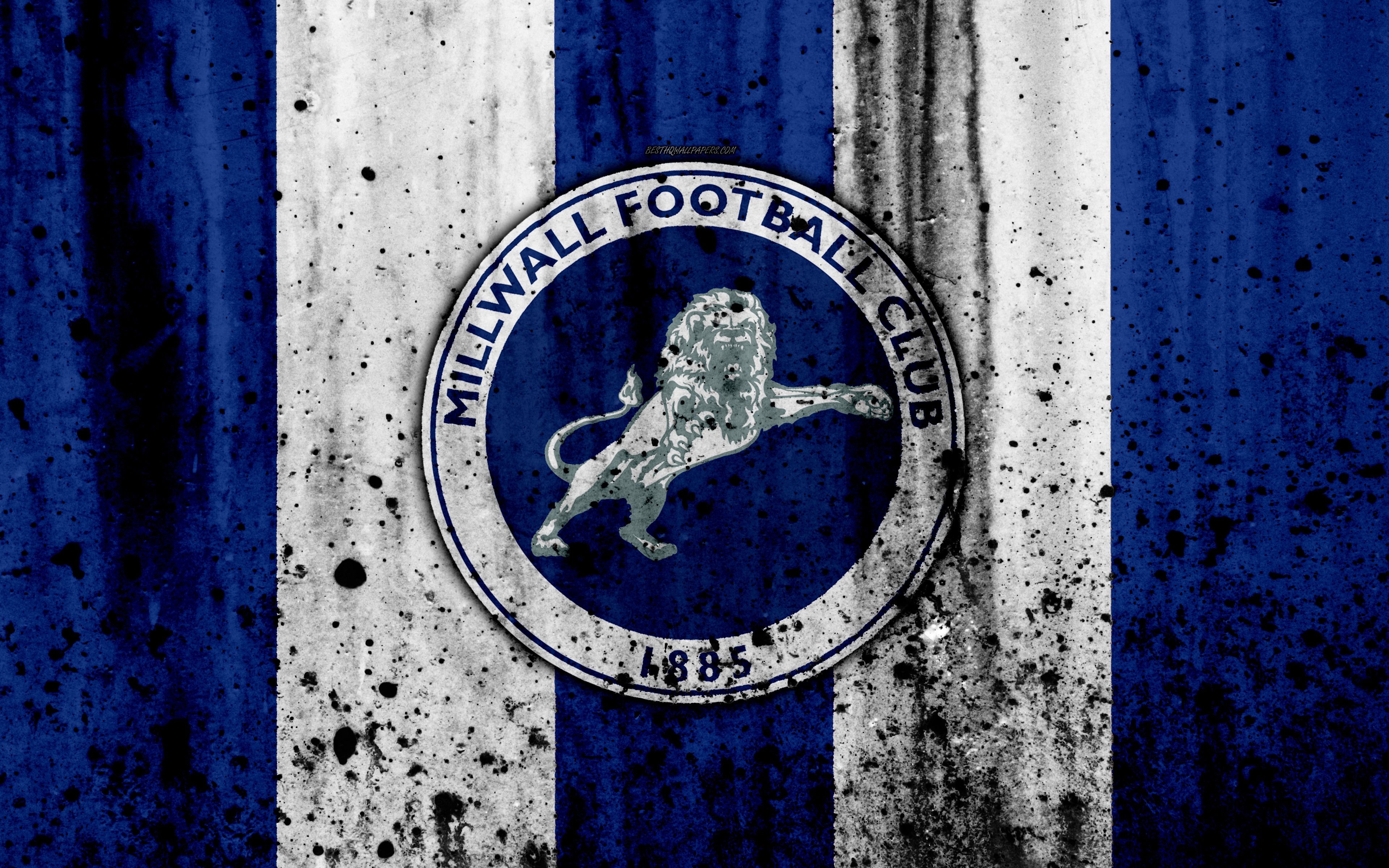 3840x2400 4k, Fc Millwall, Grunge, Efl Championship, Art, Soccer, Desktop