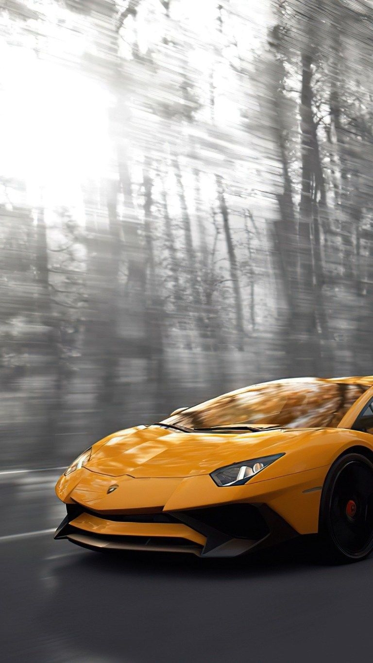 770x1370 Yellow Lamborghini Supercar UHD 4K Mobile Wallpaper, Phone