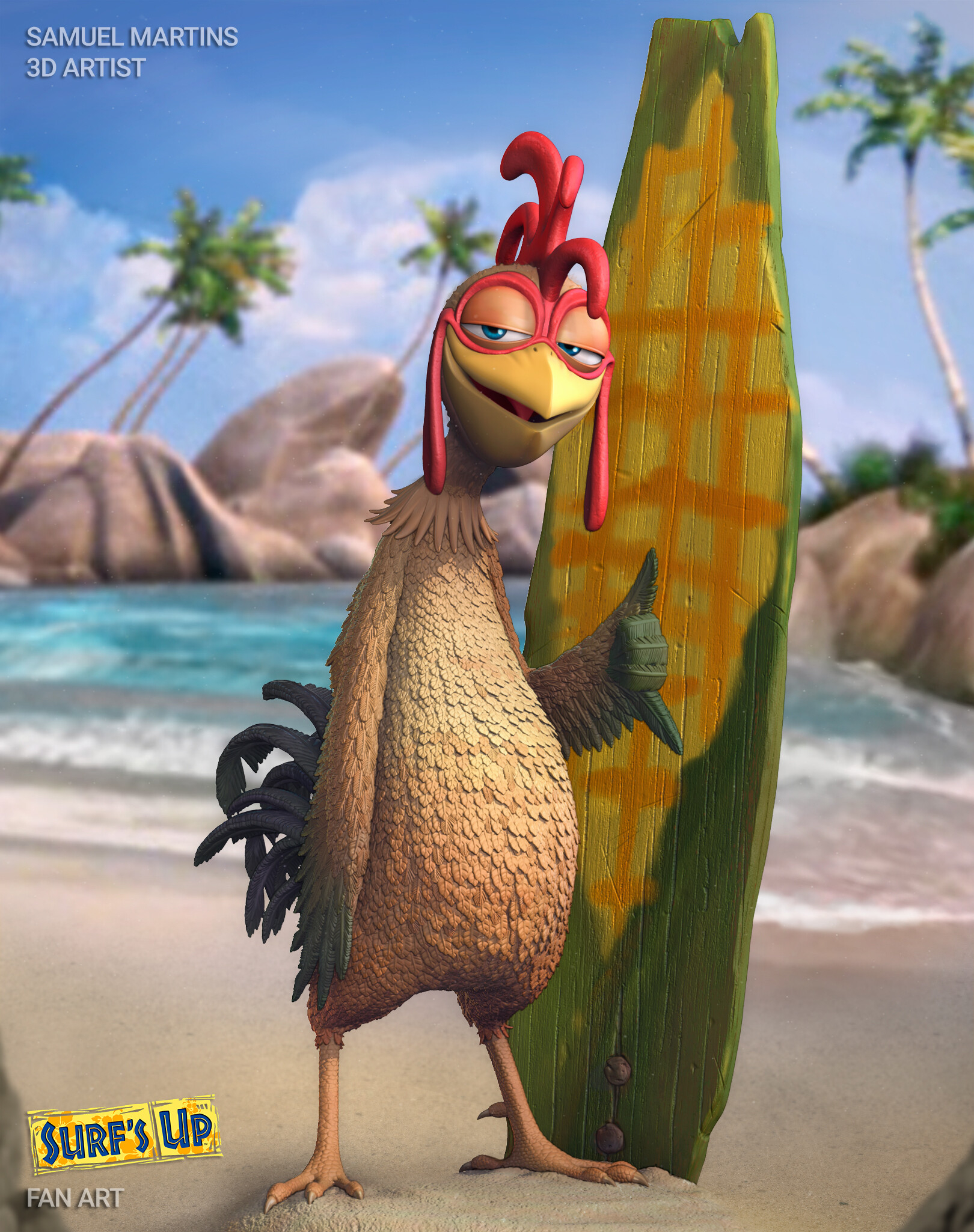 1620x2050 Surfs Up Chicken, Phone