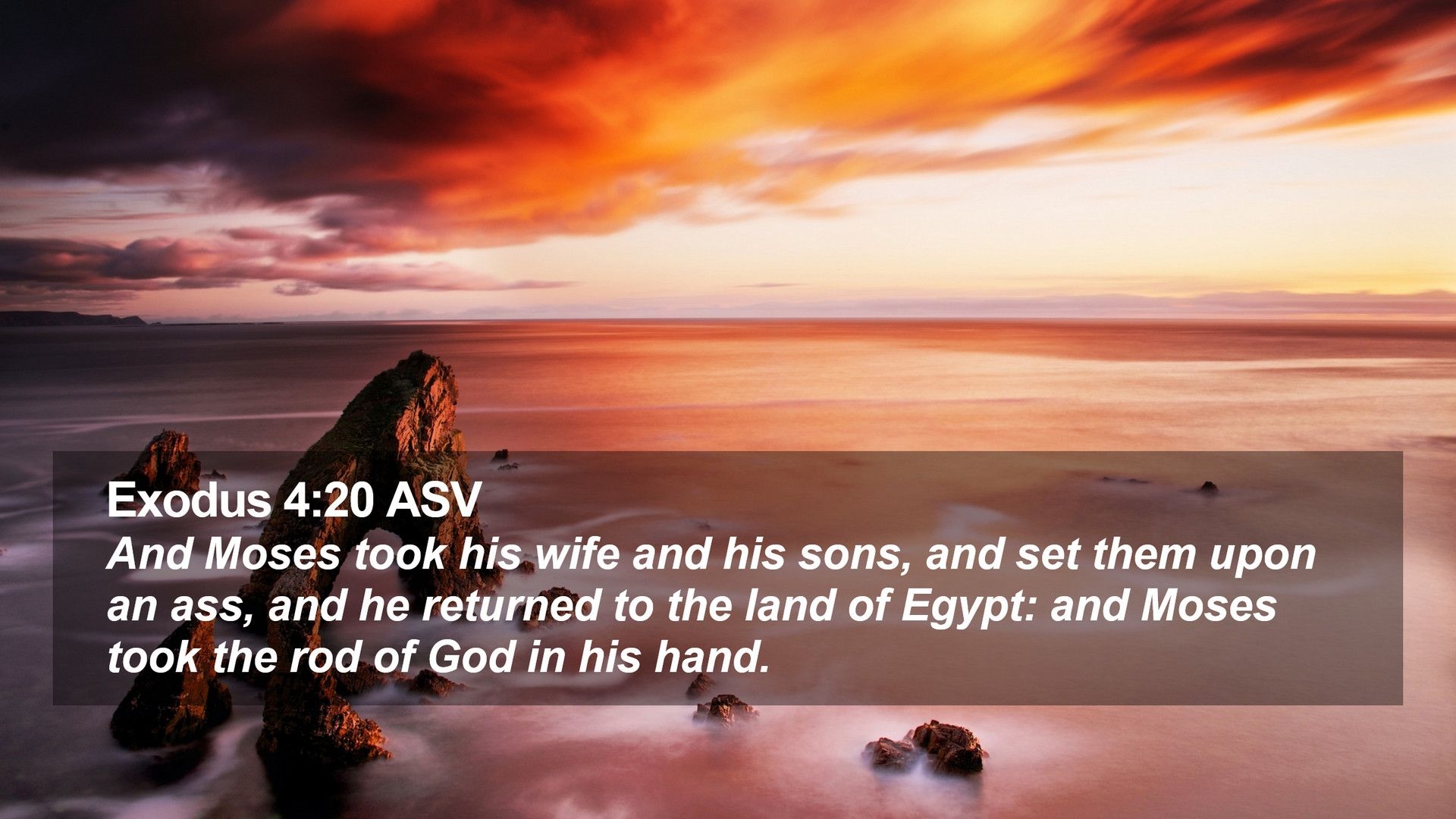 1920x1080 Exodus 4:20 ASV Desktop Wallpaper Moses took his wife and his sons, Desktop