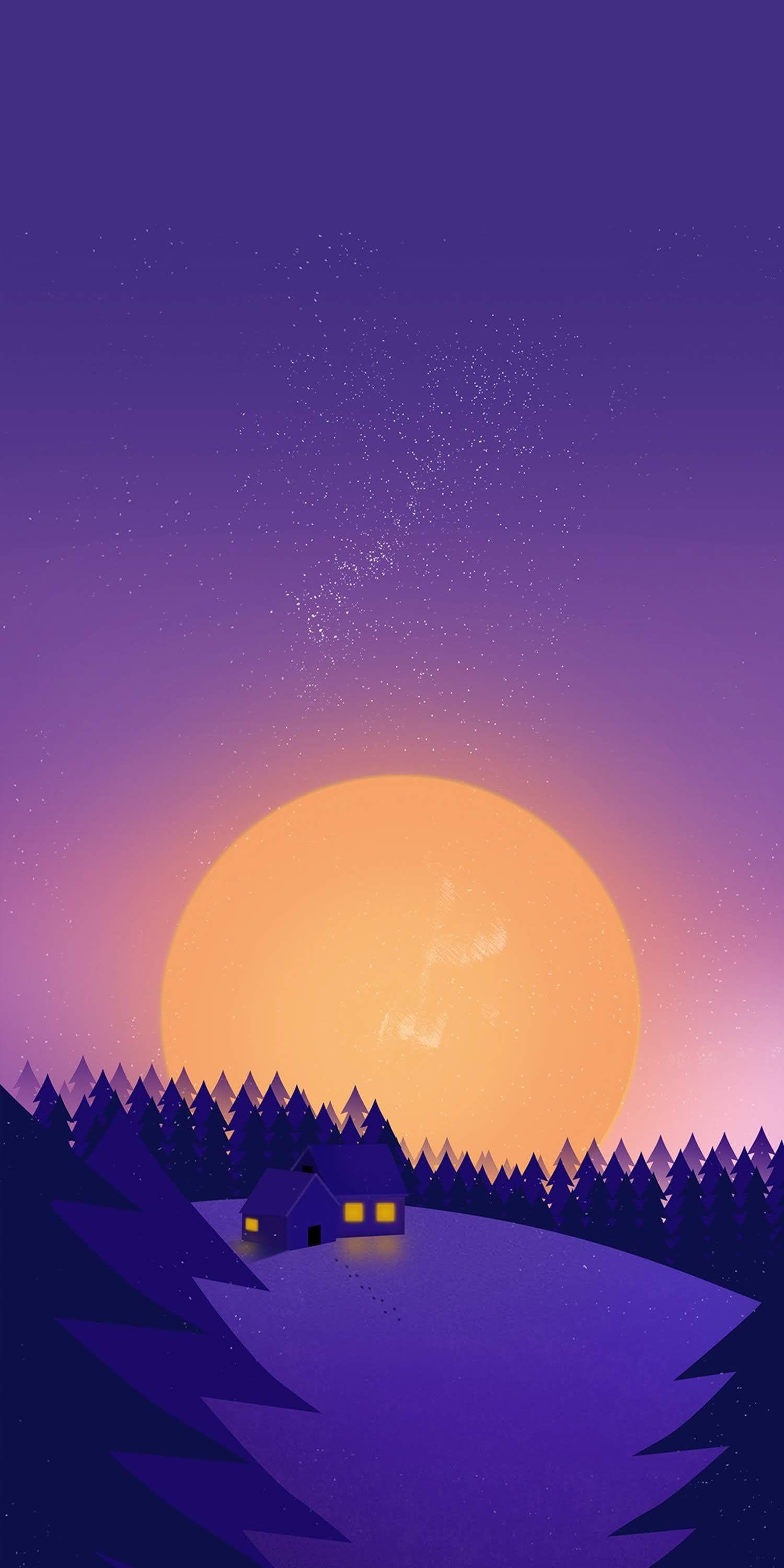 1500x3000 Winter Sunset Snow Minimal iPhone Wallpaper Wallpaper. Landscape wallpaper, Mkbhd wallpaper, Minimal wallpaper, Phone