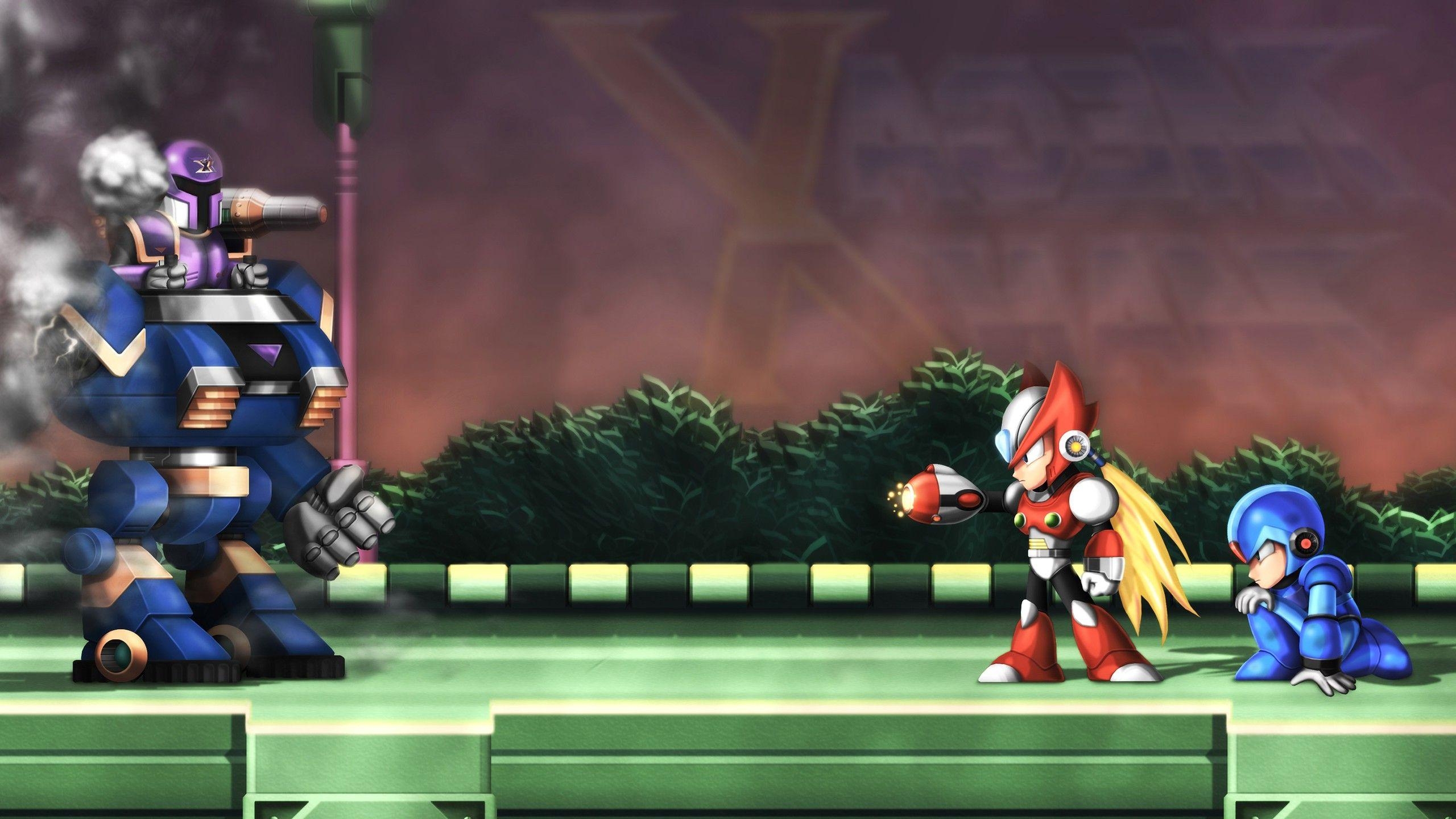 2560x1440 Wallpaper, robot, retro games, technology, Toy, Mega Man, Mega Man X, recreation, screenshot,  px, computer wallpaper, fictional character, pc game, action figure, Desktop