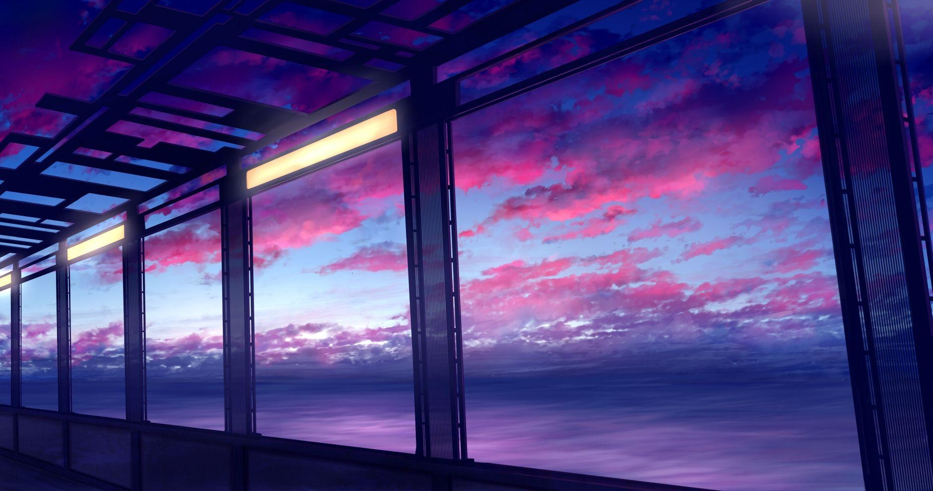 1880x990 Purple Anime Scenery Wallpaper Free Purple Anime Scenery, Desktop