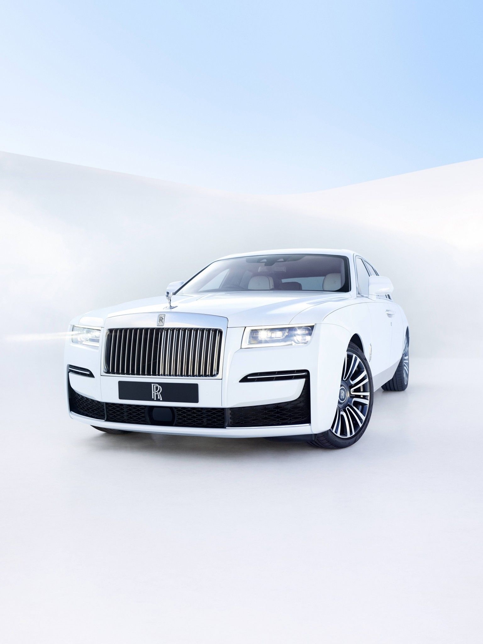 1540x2050 Rolls Royce Ghost 4K Wallpaper, White Background, 5K, 8K, Cars, Phone