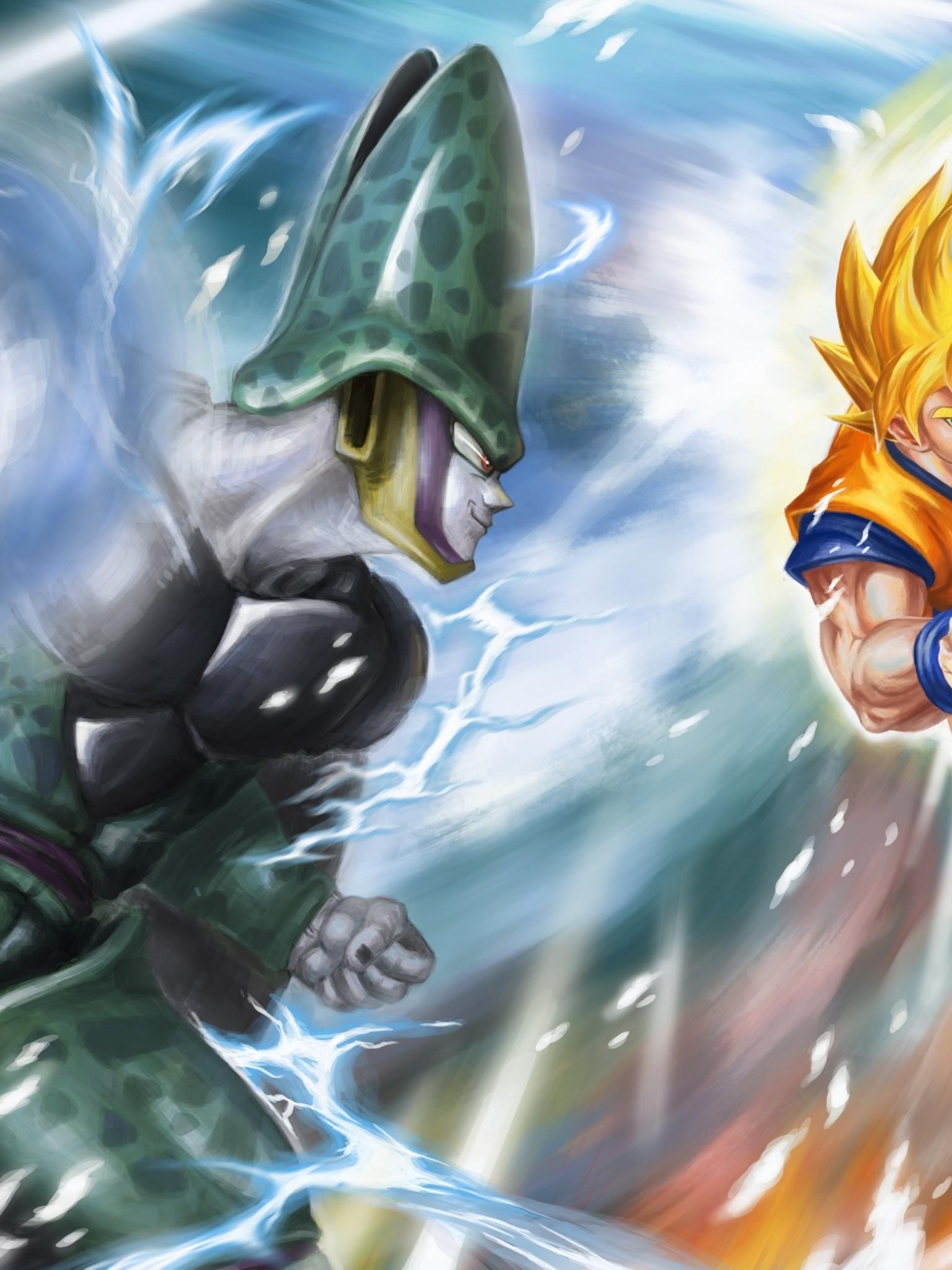 1540x2050 Download  Dragon Ball Z, Goku, Cell, Fight, Phone