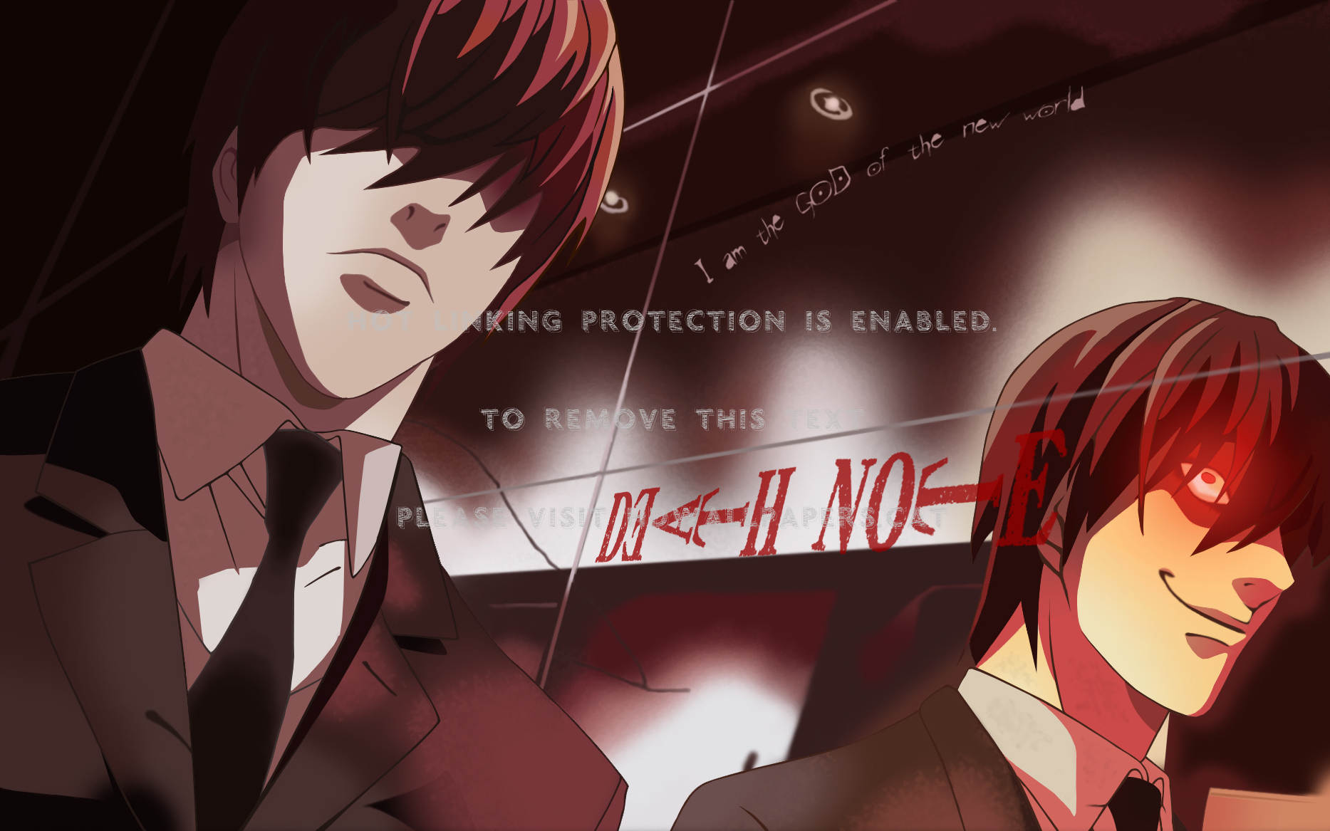 1870x1170 death note red dead kira light yagami anime, Desktop