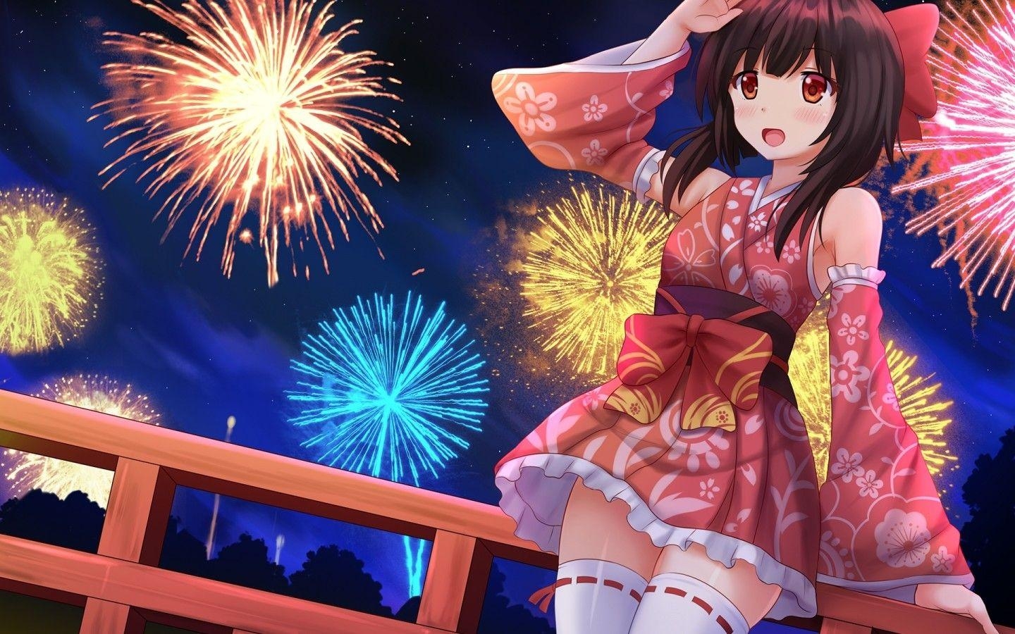 1440x900 Download  Megumin, Konosuba, Festival, Yukata, Brown Hair, Desktop