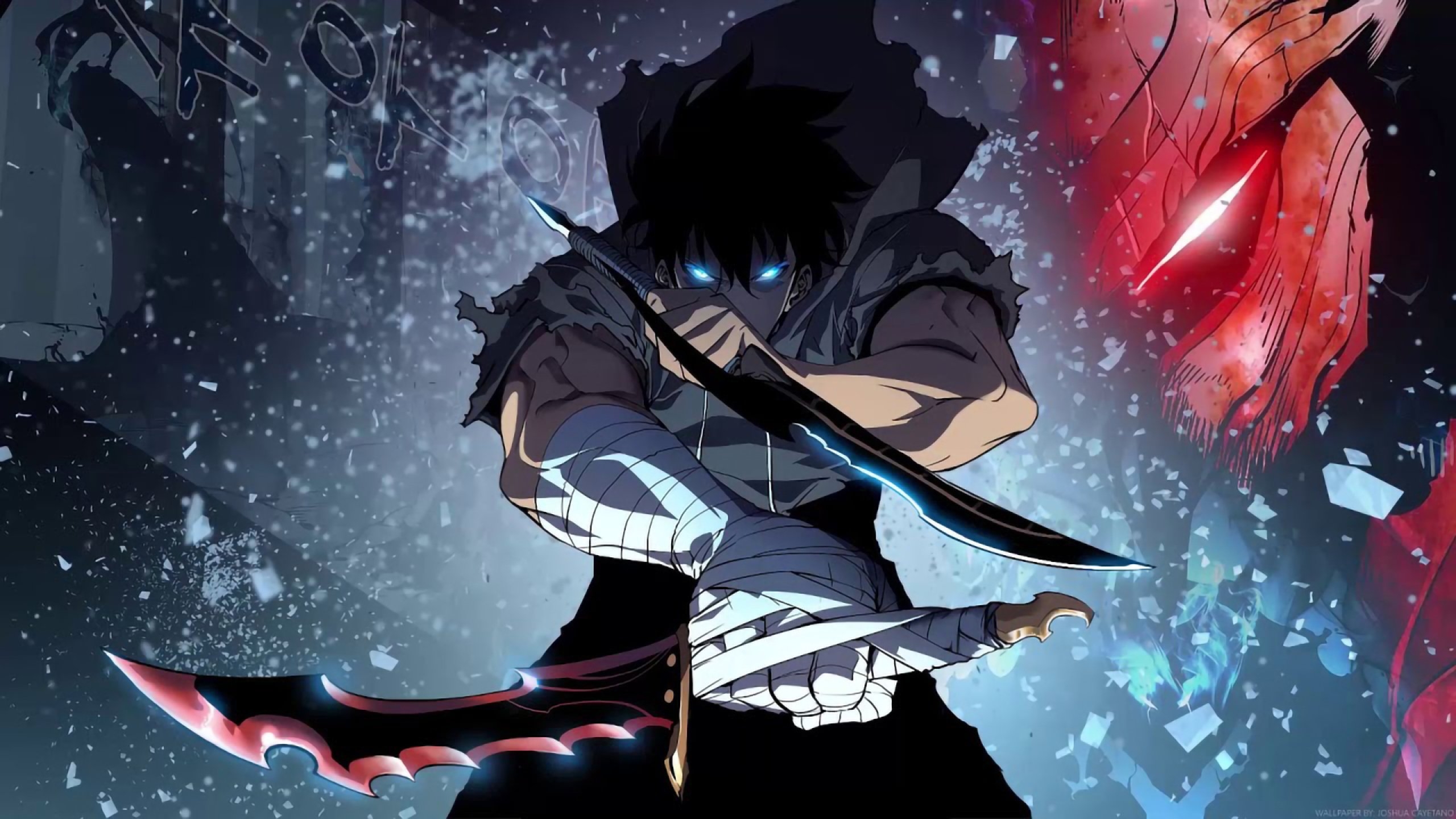 2560x1440 Sung Jin Woo Anime Art 1440P Resolution Wallpaper, HD, Desktop