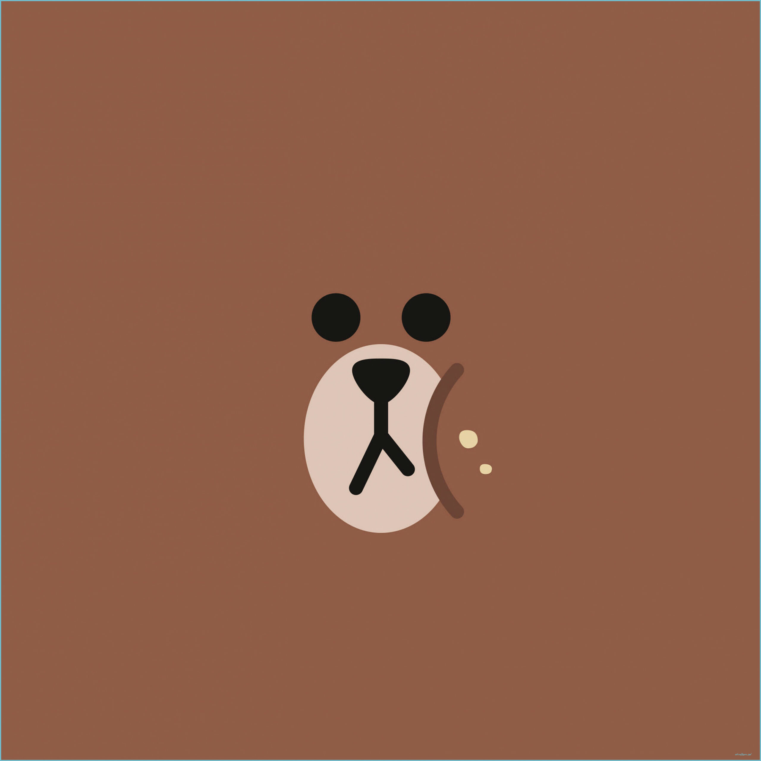 2560x2560 Ba13 Line Chractor Cute Brown Illustration Art Wallpaper Wallpaper IPad, Phone