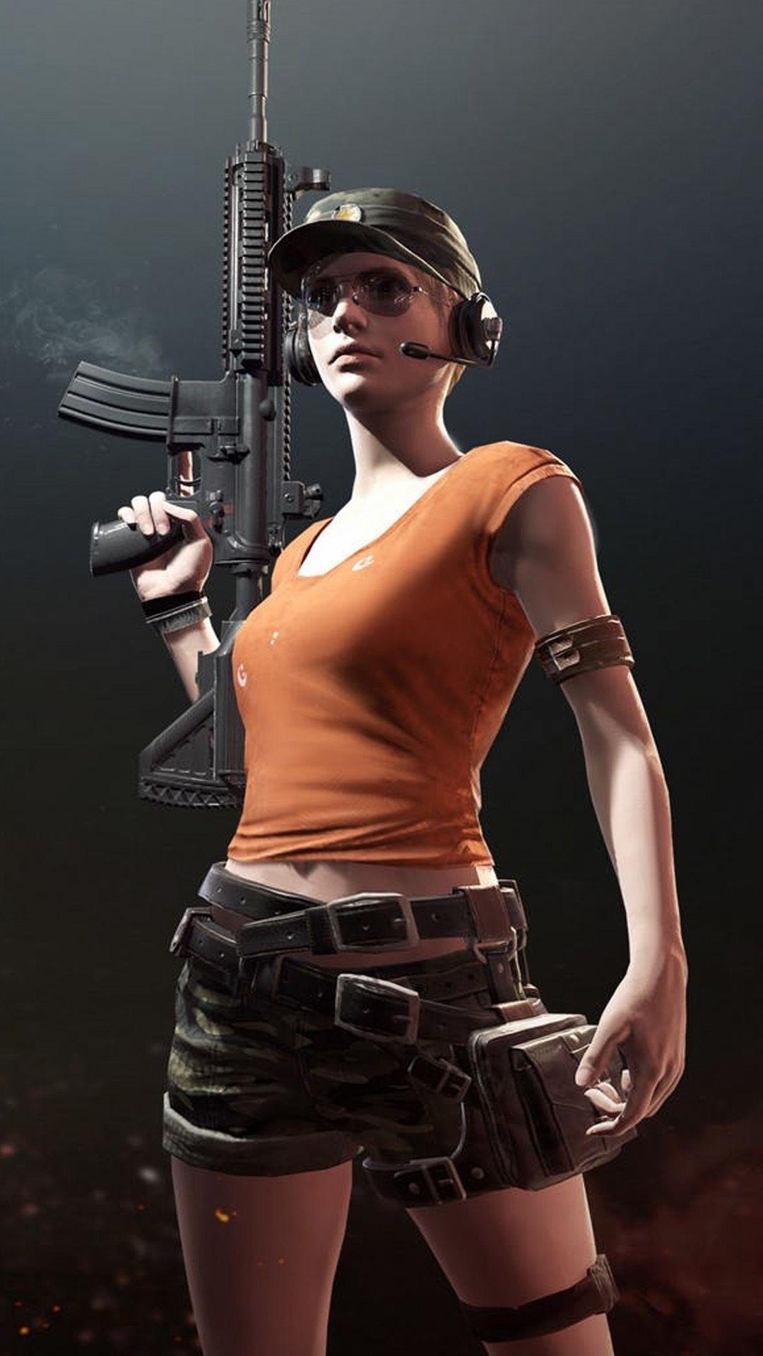 1080x1920 Download PUBG Female Player With Hat And Headphone Free Pure, Phone