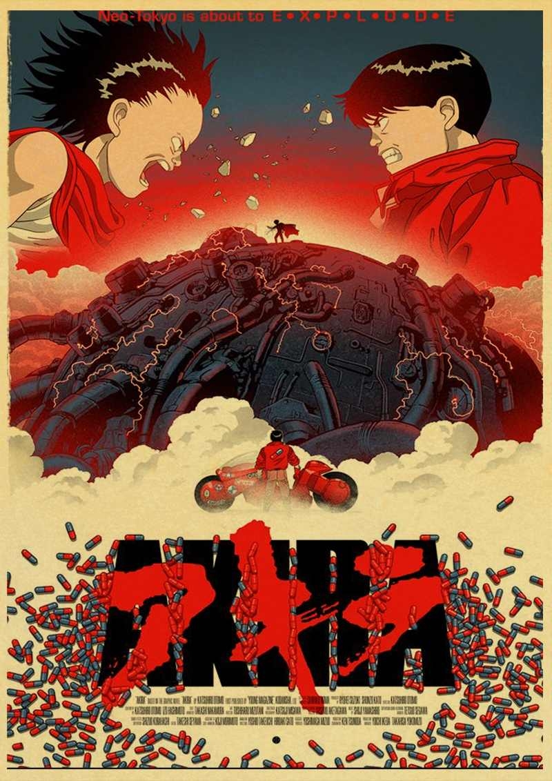 800x1140 Vintage Akira Japanese Anime retro poster kraft paper classic wallpaper home decor bar Wall Decor wall sticker, Phone