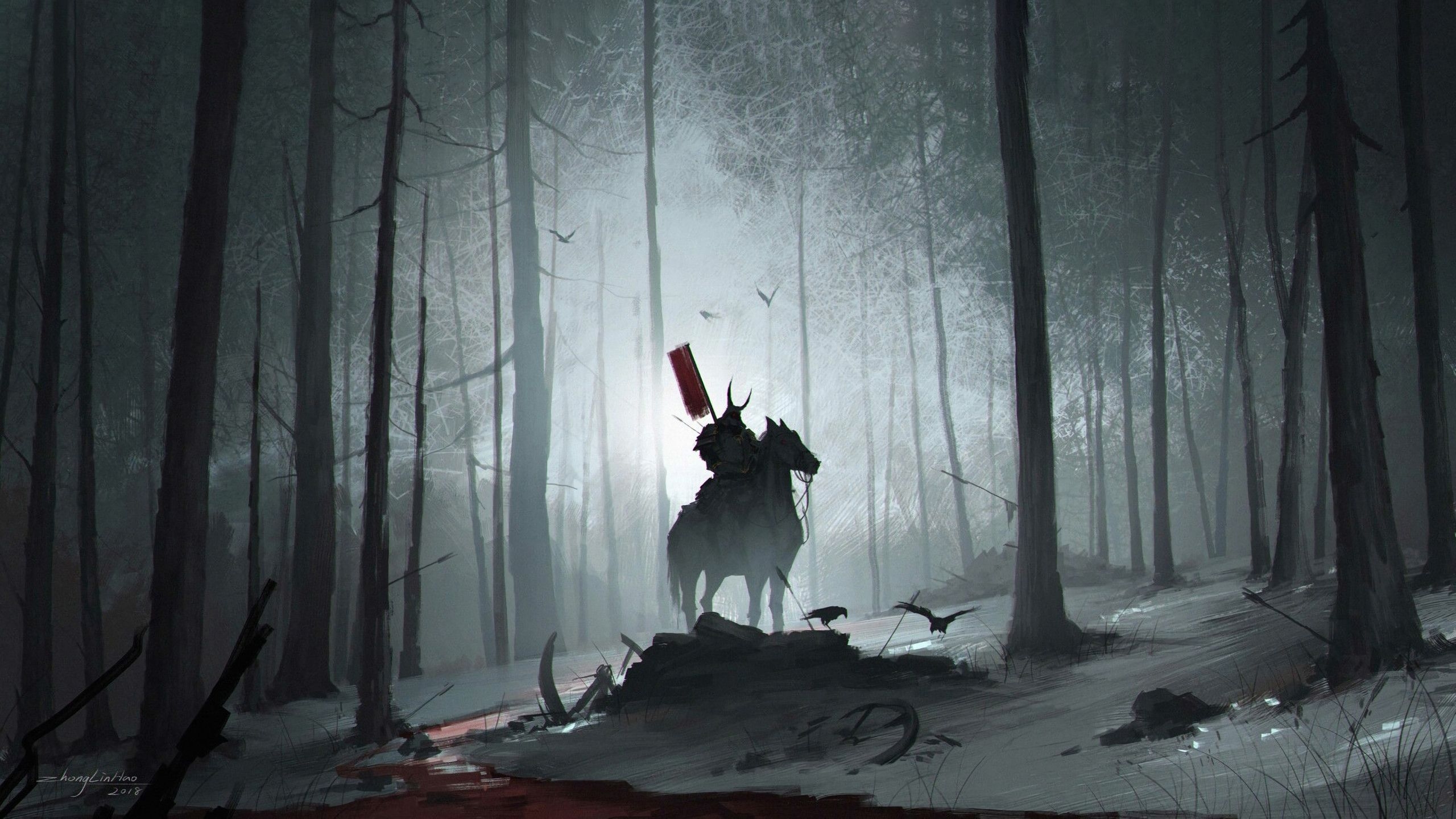 2560x1440 Forest Samurai 4k 1440P Resolution HD 4k Wallpaper, Image, Background, Photo and Picture, Desktop