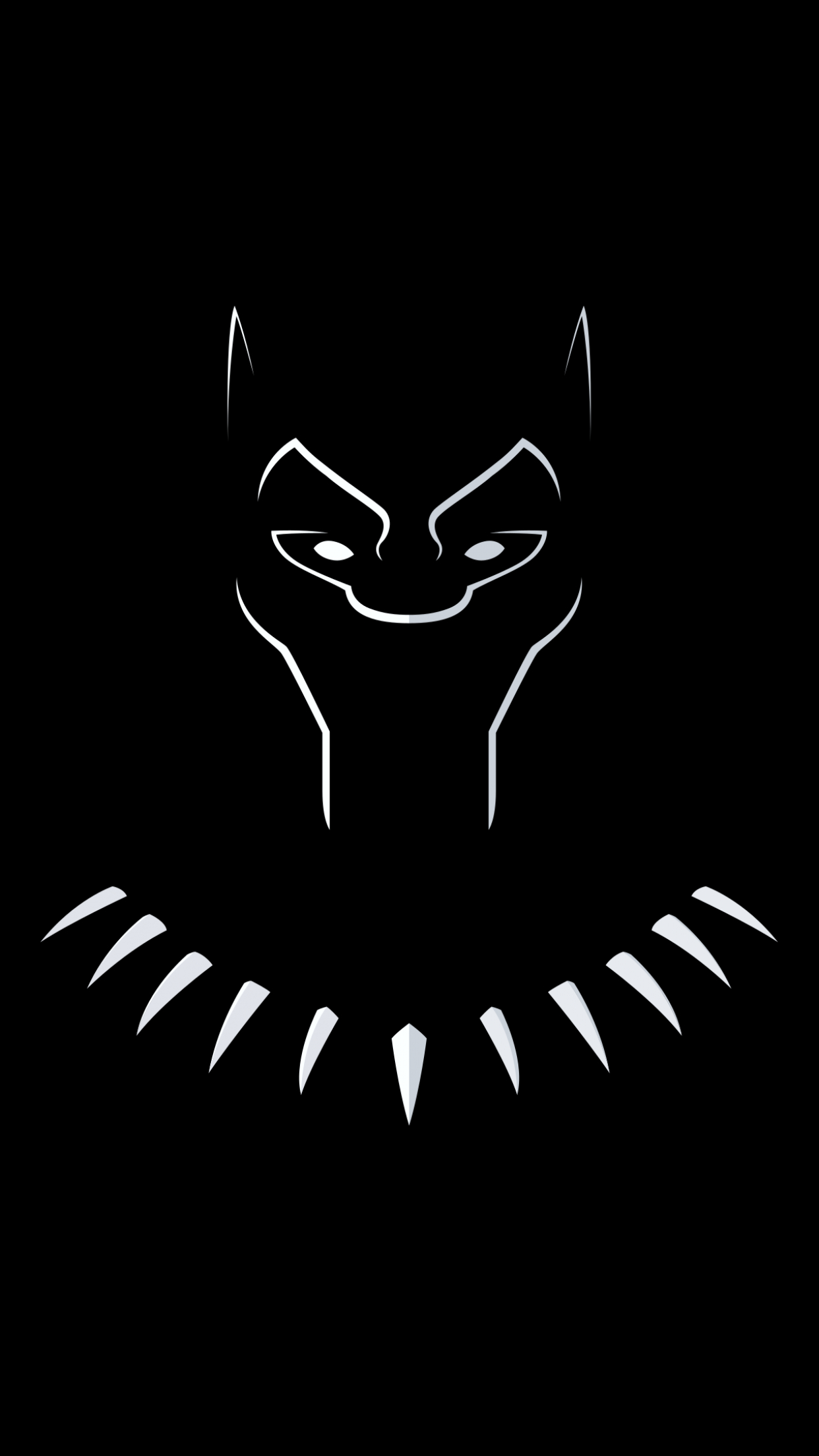 1250x2210 Black Panther Wallpaper 4K, Minimal Art, Black Dark, Phone