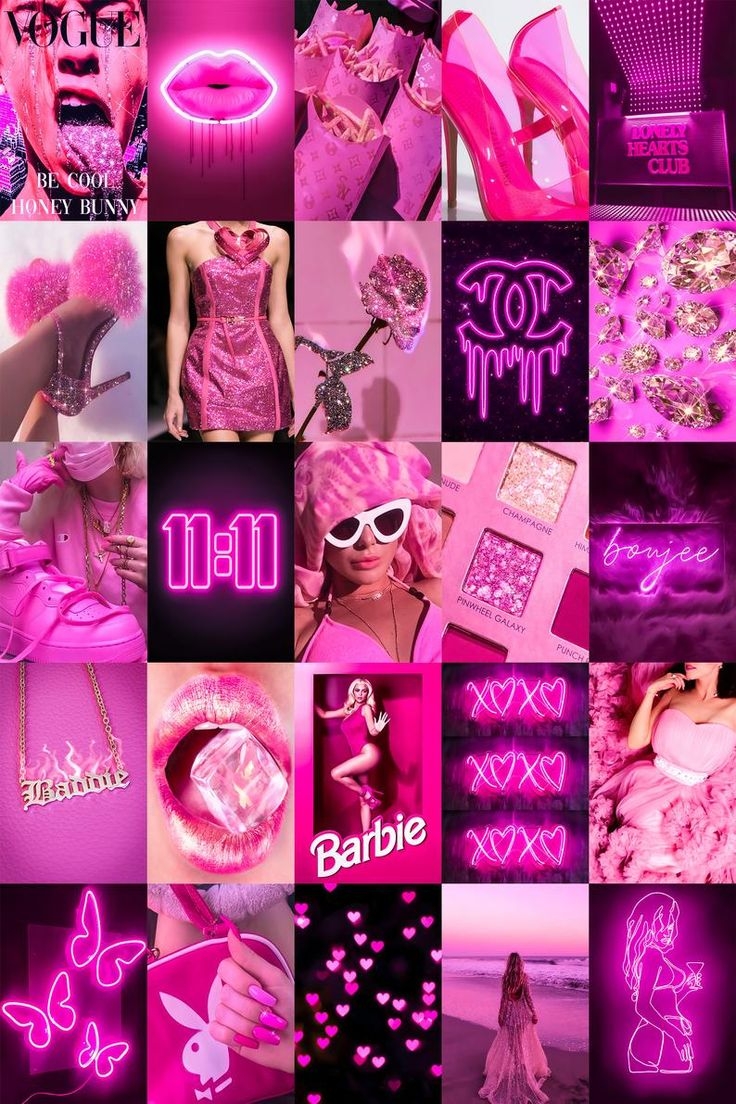 740x1110 PRINTED Boujee Pink Neon Photo Collage Kit Hot Pink Aesthetic. Etsy. Pink wallpaper iphone, Pink wallpaper girly, Hot pink wallpaper, Phone