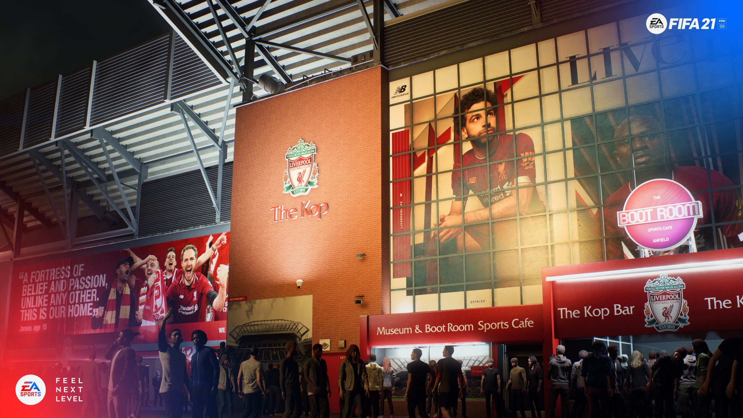 2560x1440 Download wallpaper: FIFA 21 Liverpool Stadium, Desktop