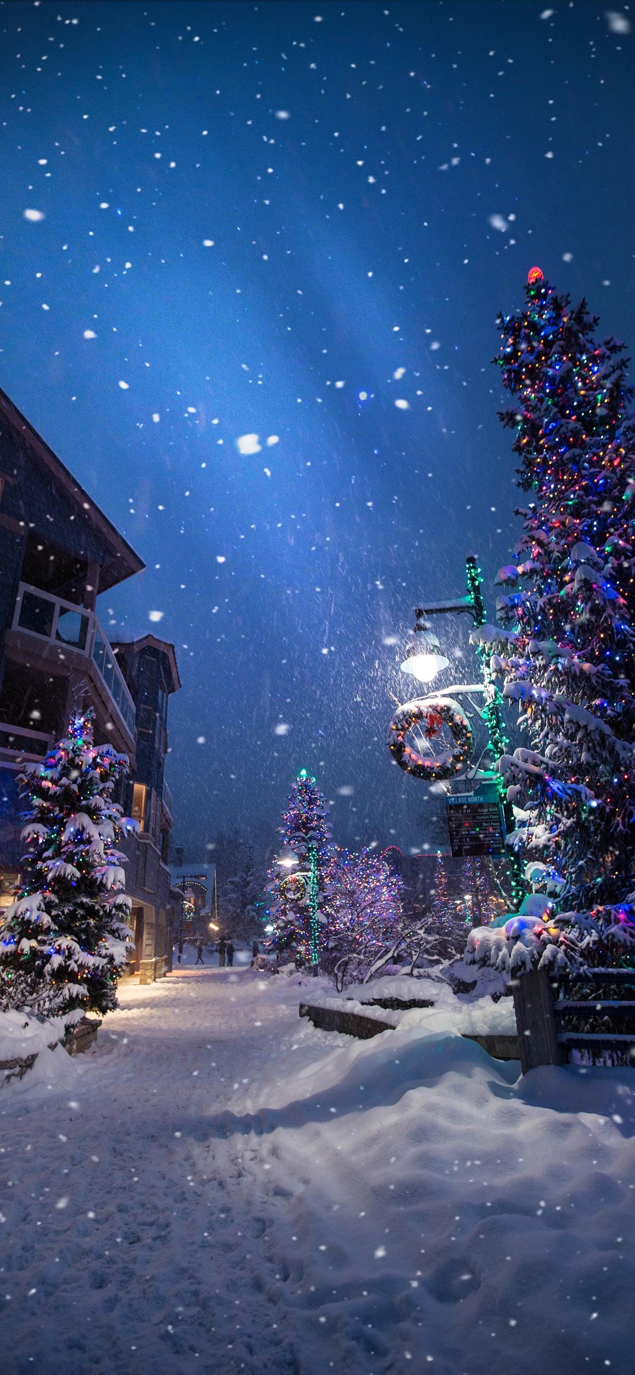 1250x2690 Magic in the Whistler Village iPhone 11 Wallpaper Free Download, Phone