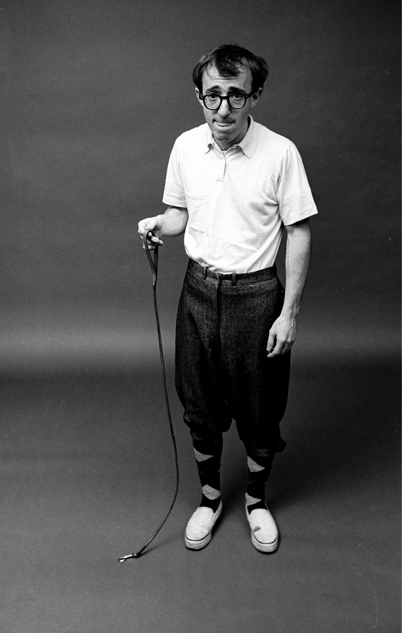 1560x2450 men, Film Directors, Actor, Woody Allen, Monochrome, Glasses, Phone