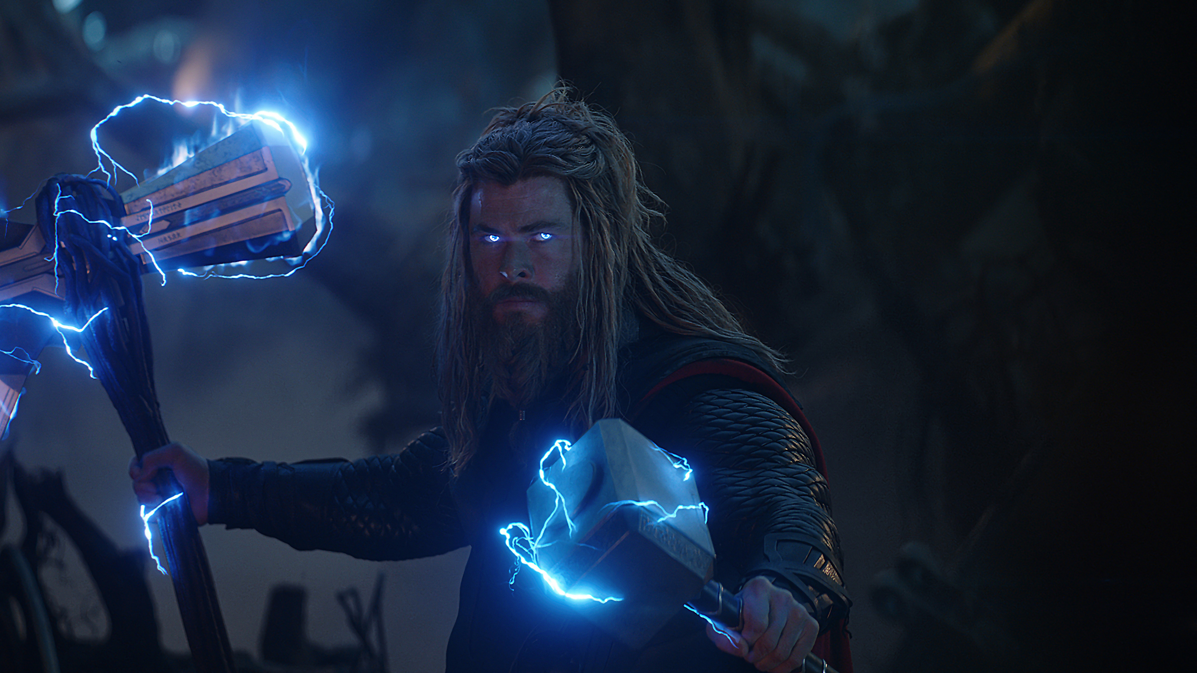 3840x2160 Avengers: Endgame Thor Stormbreaker Mjolnir Lightning 8K Wallpaper, Desktop