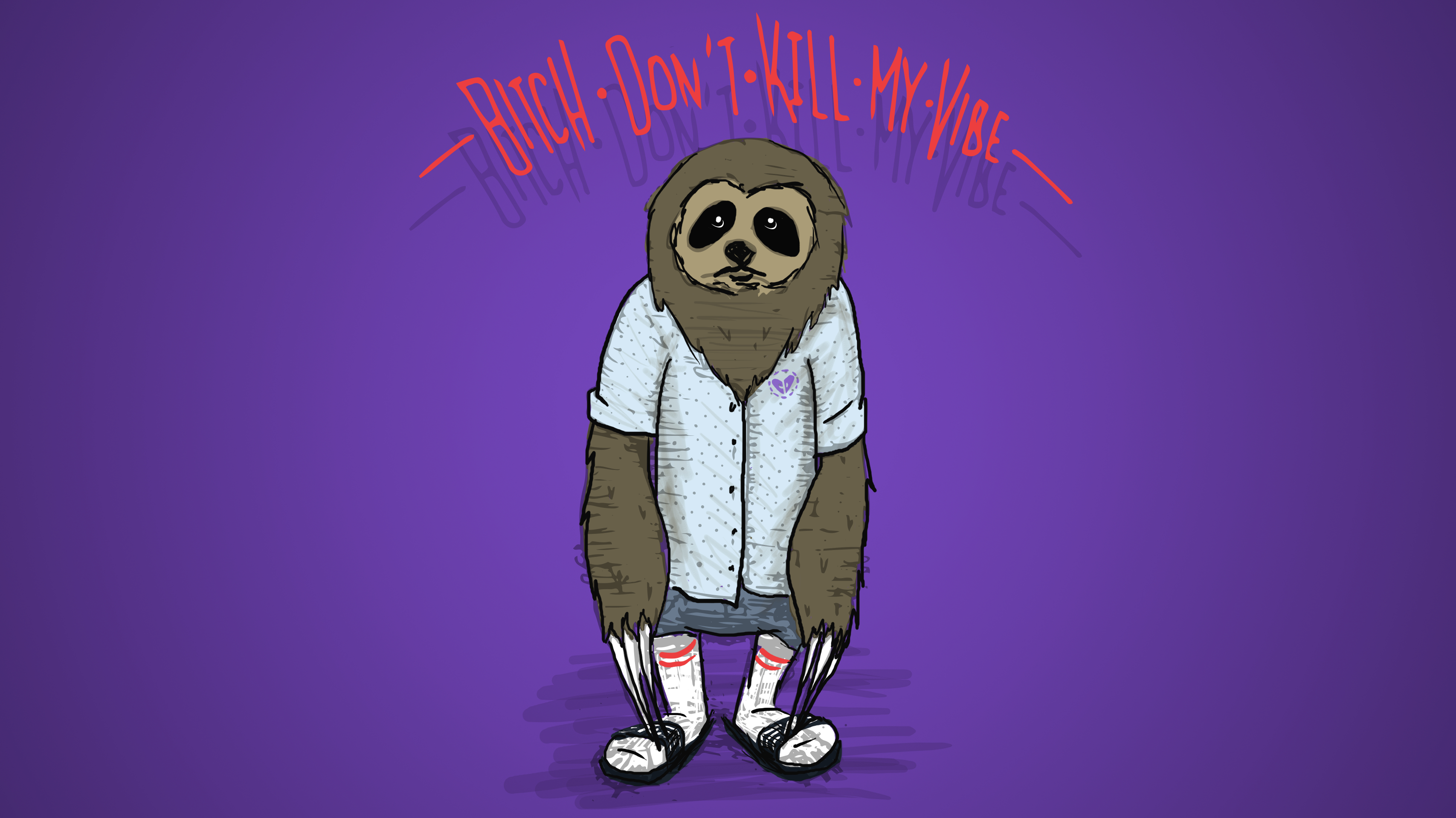 3420x1920 Stoner Sloth is about socks and sandals, Desktop