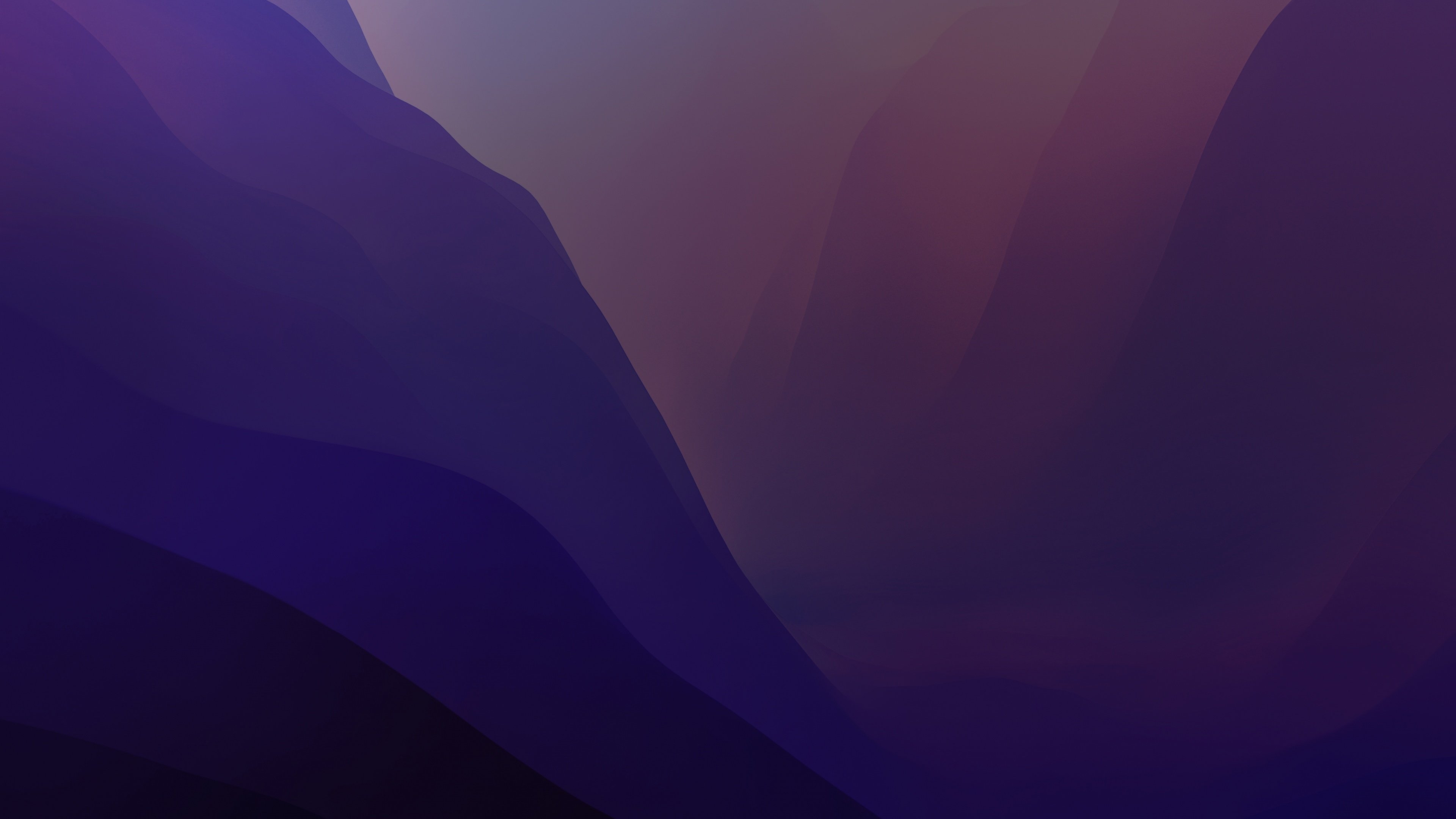 3840x2160 macOS Monterey Wallpaper 4K, 5K, Stock, Purple, Dark Mode, Desktop