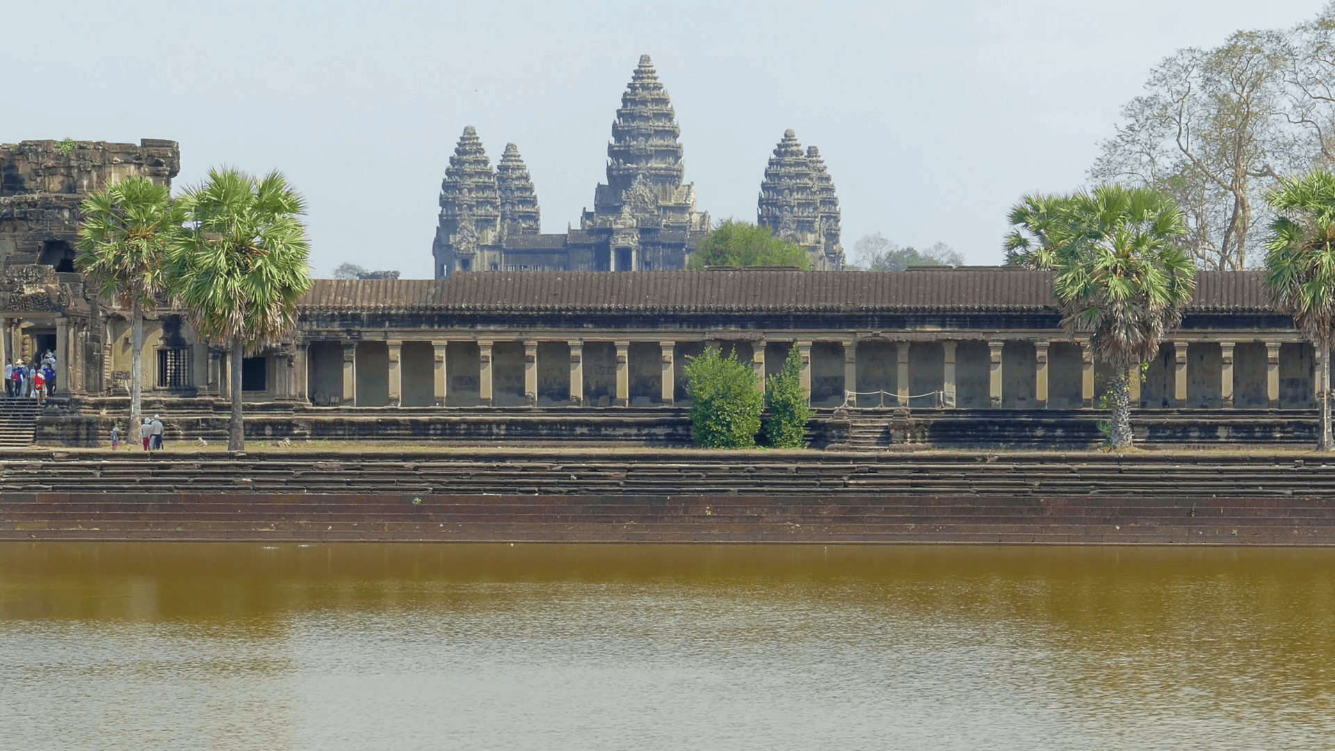 1920x1080 Angkor Wat temple landscape in Siem Reap, Cambodia Stock Video, Desktop