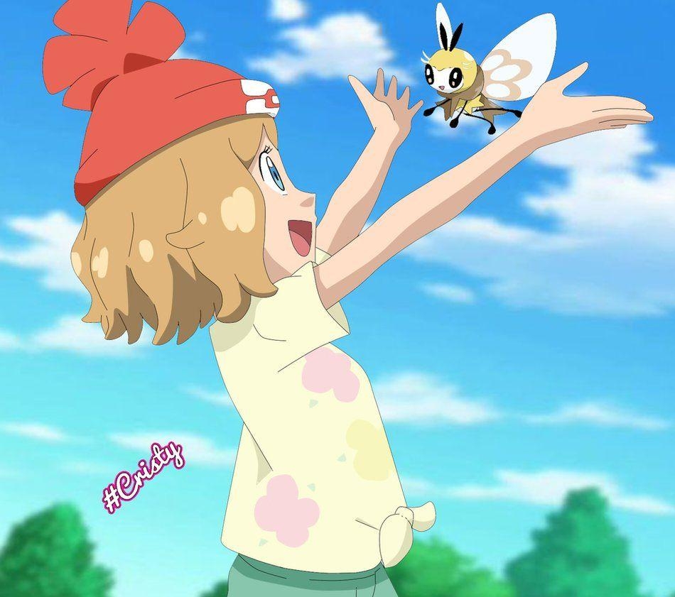 950x850 Serena and Ribombee, Desktop