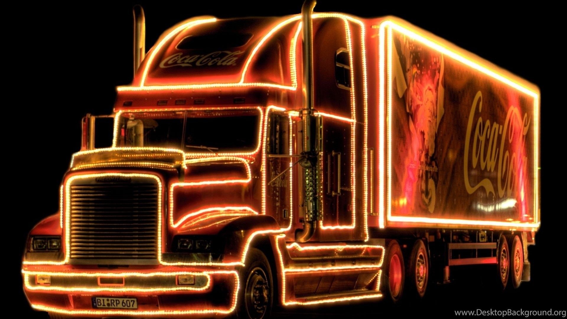 1920x1080 Wallpaper Tuck Lighted Coke Truck In The Dark Free 1920x1200, Desktop