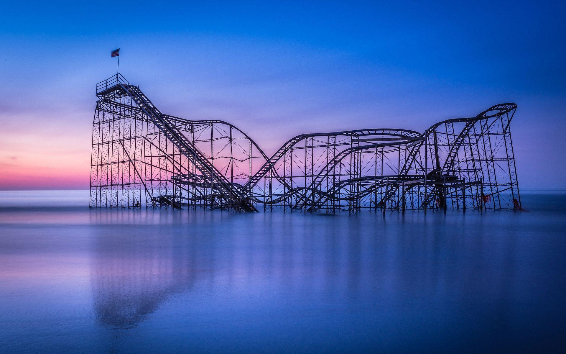 1920x1200 Roller Coaster Ocean Sunset mood wallpaperx1200, Desktop