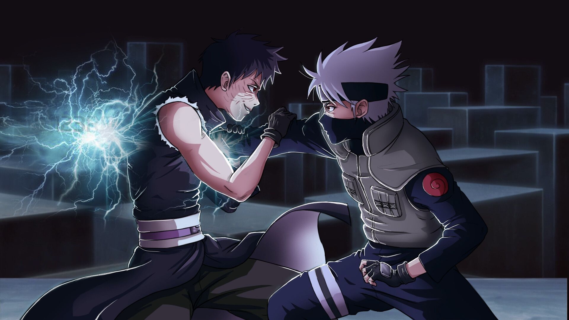 1920x1080 Kakashi vs Obito Shippuden, Charly Animestation, Desktop