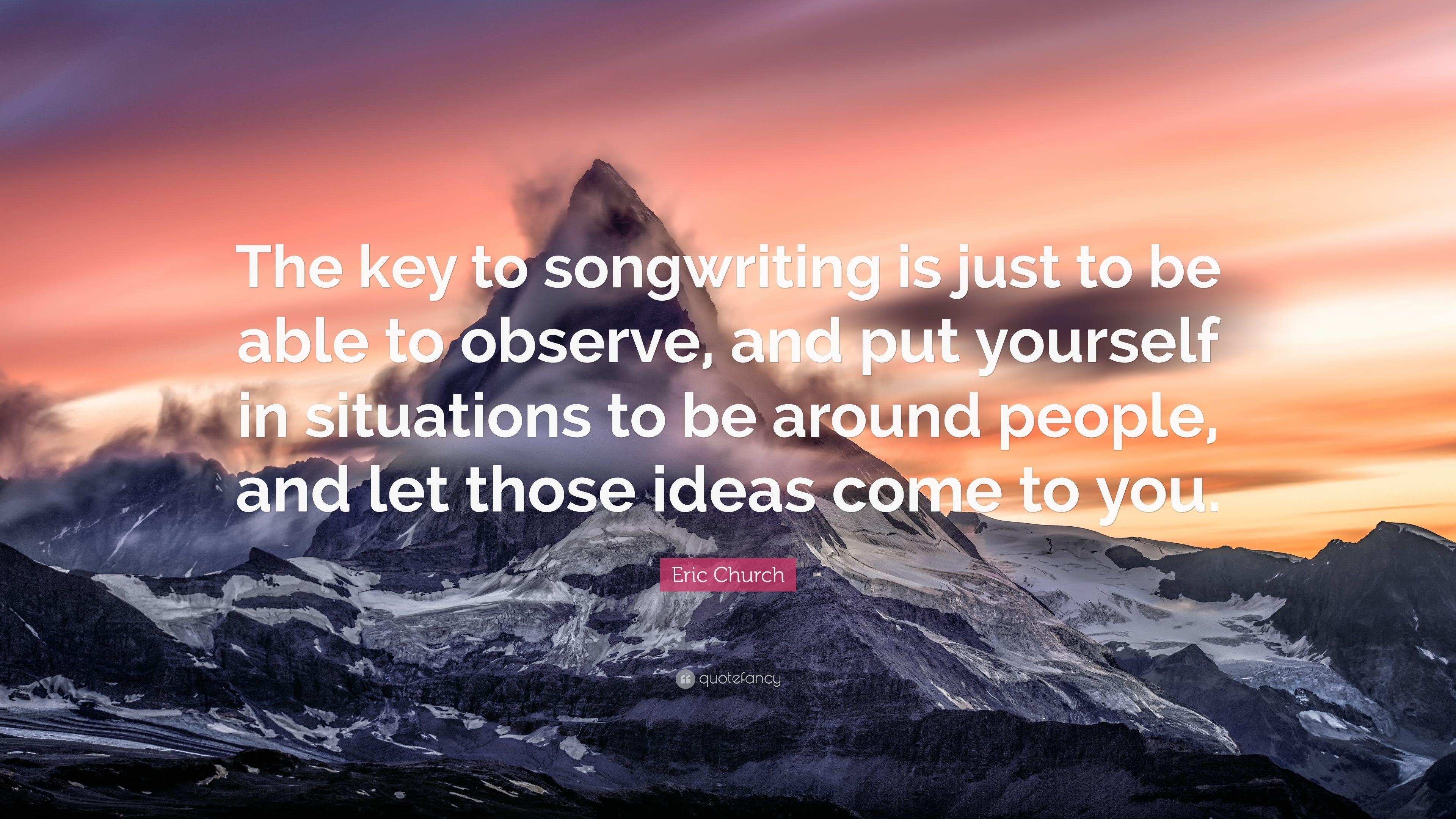 3840x2160 Eric Church Quote: “The key to songwriting is just to be able to, Desktop