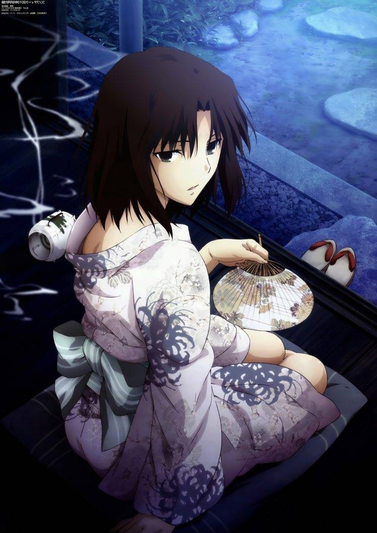 750x1060 Kara No Kyoukai, Ryougi Shiki, Kimono, Night Wallpaper HD / Desktop, Phone