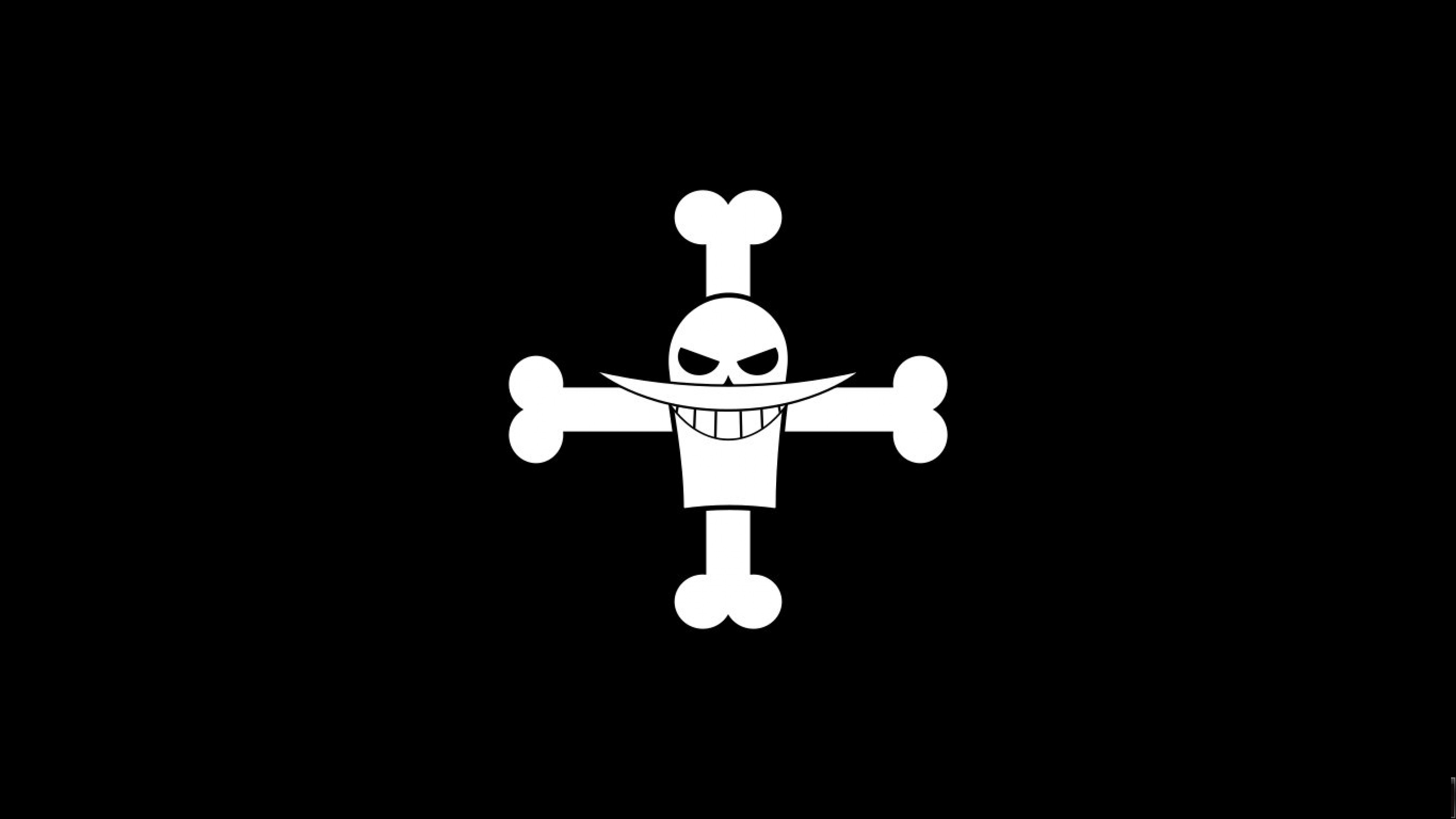 3840x2160 Simple Marco Black background Jolly roger One piece Flag Dark, Desktop
