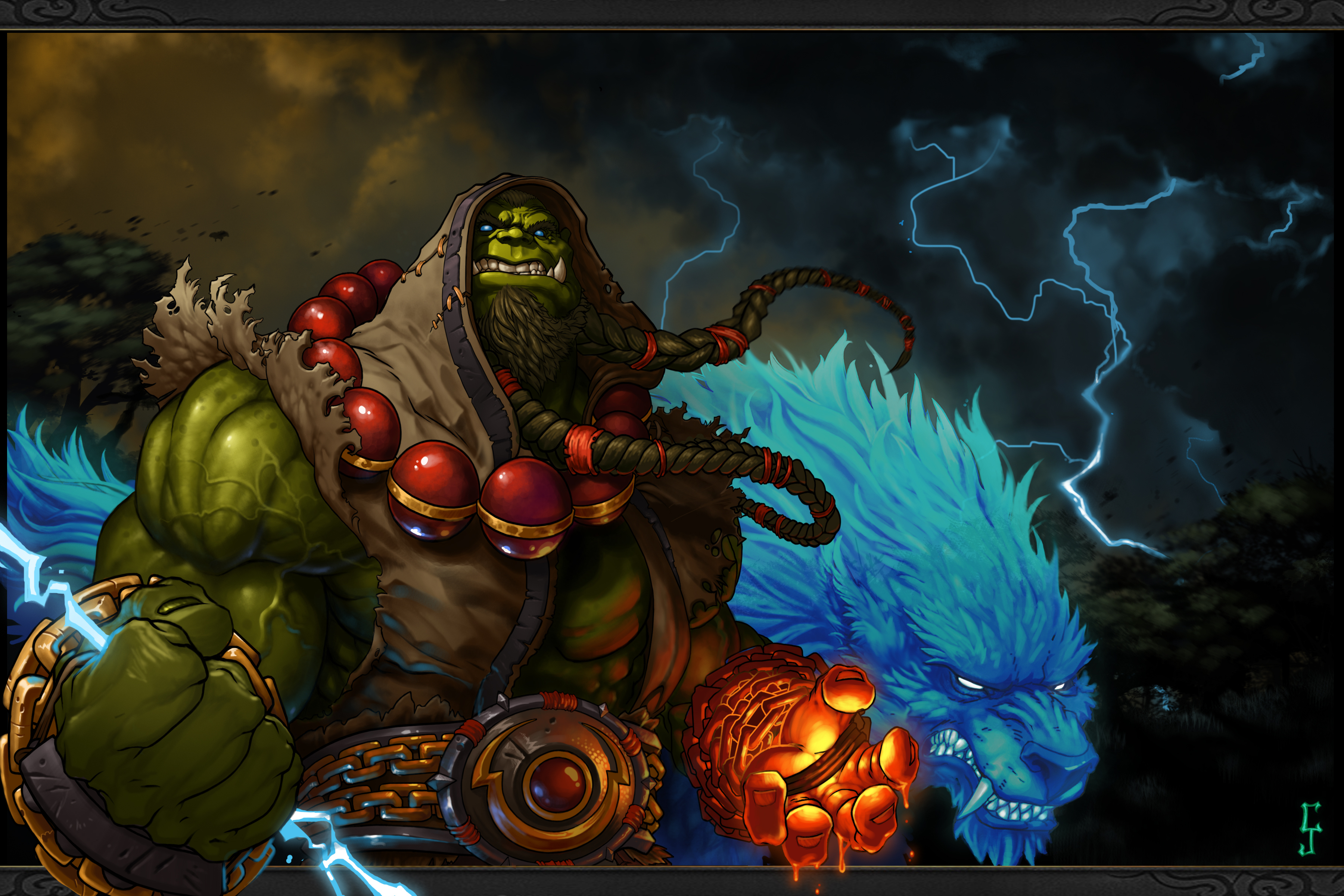 3600x2400 Wallpaper World of WarCraft Orc Shaman, Desktop