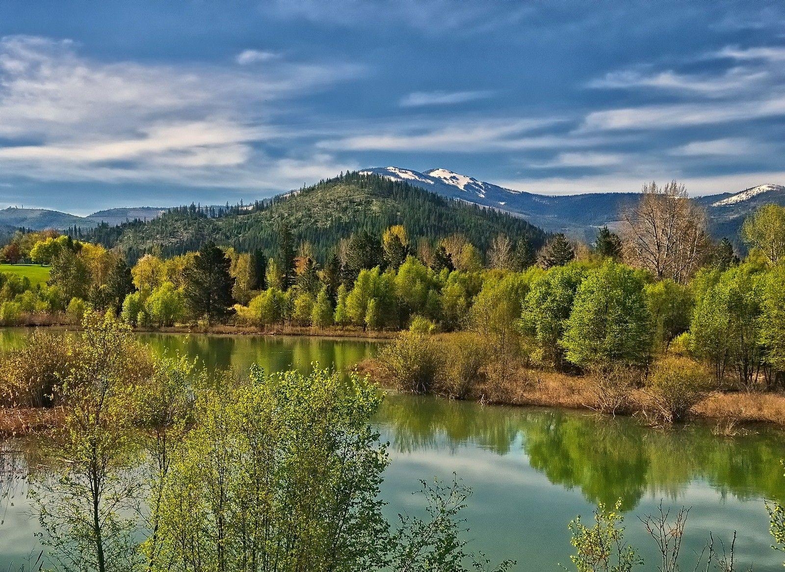 1600x1170 nature landscape photography spring river mountains trees forest, Desktop