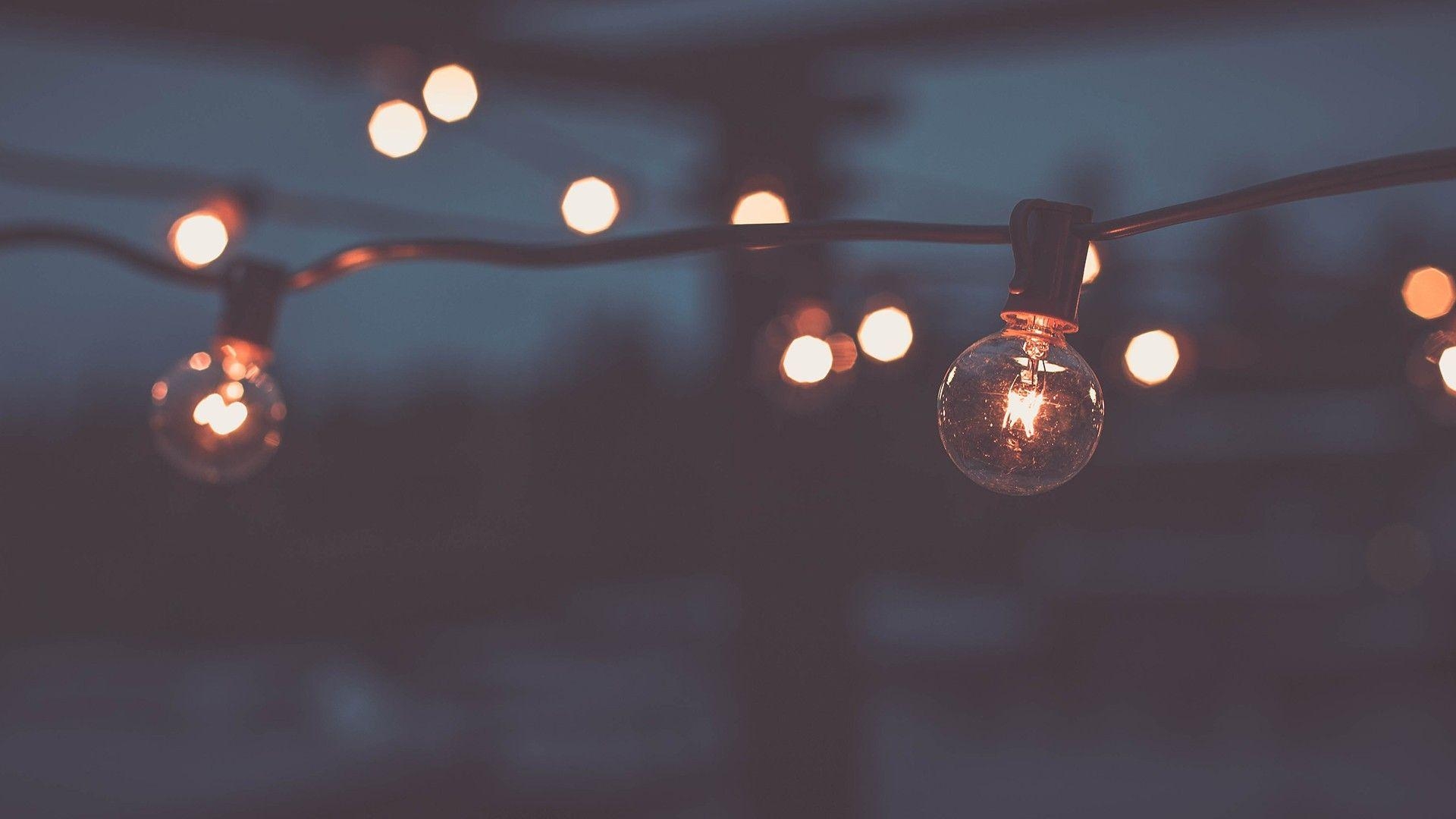 1920x1080 Bokeh strings of light bulbs wallpaper. Twitter header, Desktop